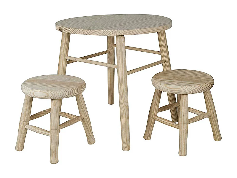 Ensemble table et chaise enfant en bois couleur naturel clair 45x45x49,5cm