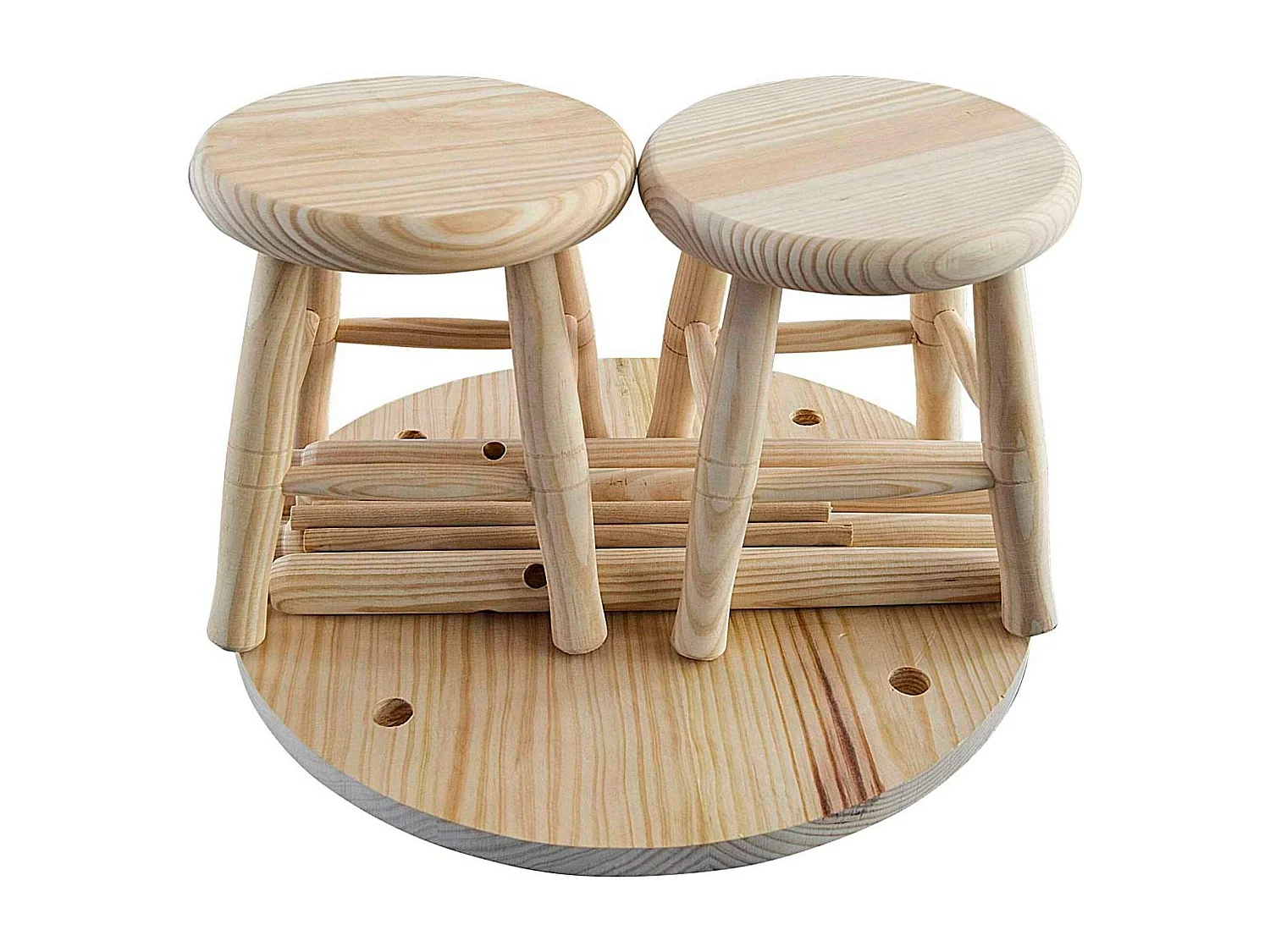 Ensemble table et chaise enfant en bois couleur naturel clair 45x45x49,5cm