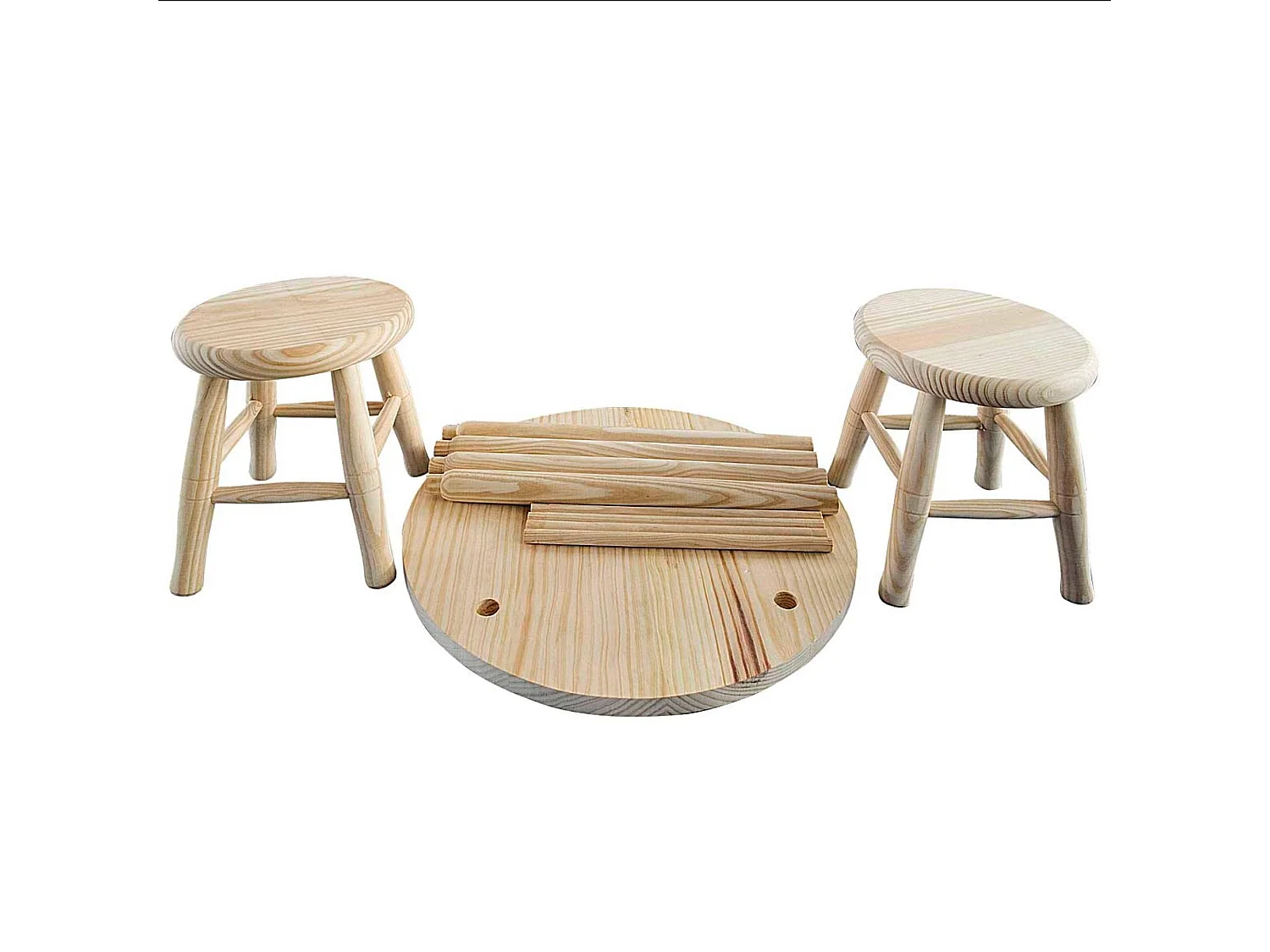 Ensemble table et chaise enfant en bois couleur naturel clair 45x45x49,5cm
