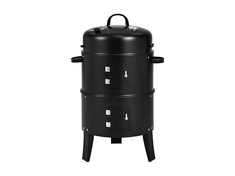 WELL HOME - Fumoir BBQ Ø40x78cm avec 2 grilles et thermomètre