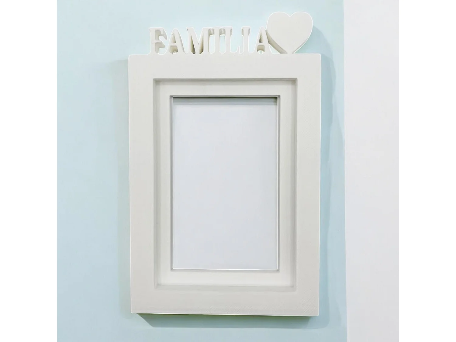 Cadre photo design familial en polycarbonate blanc 24,5x17,5x1,5cm