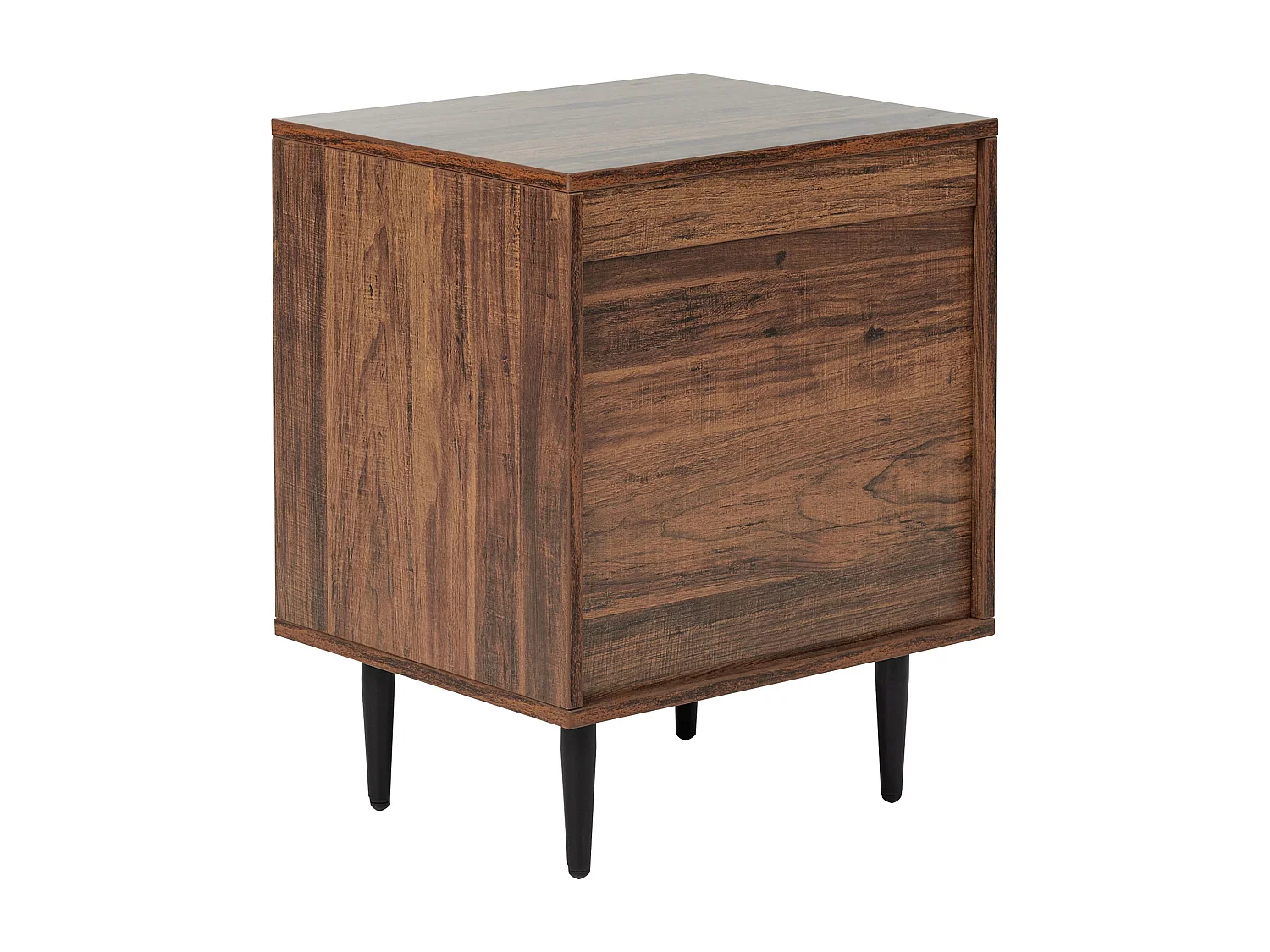 Nachtkastje met 2 lades KEITH Bewerkt hout Donkerbruin