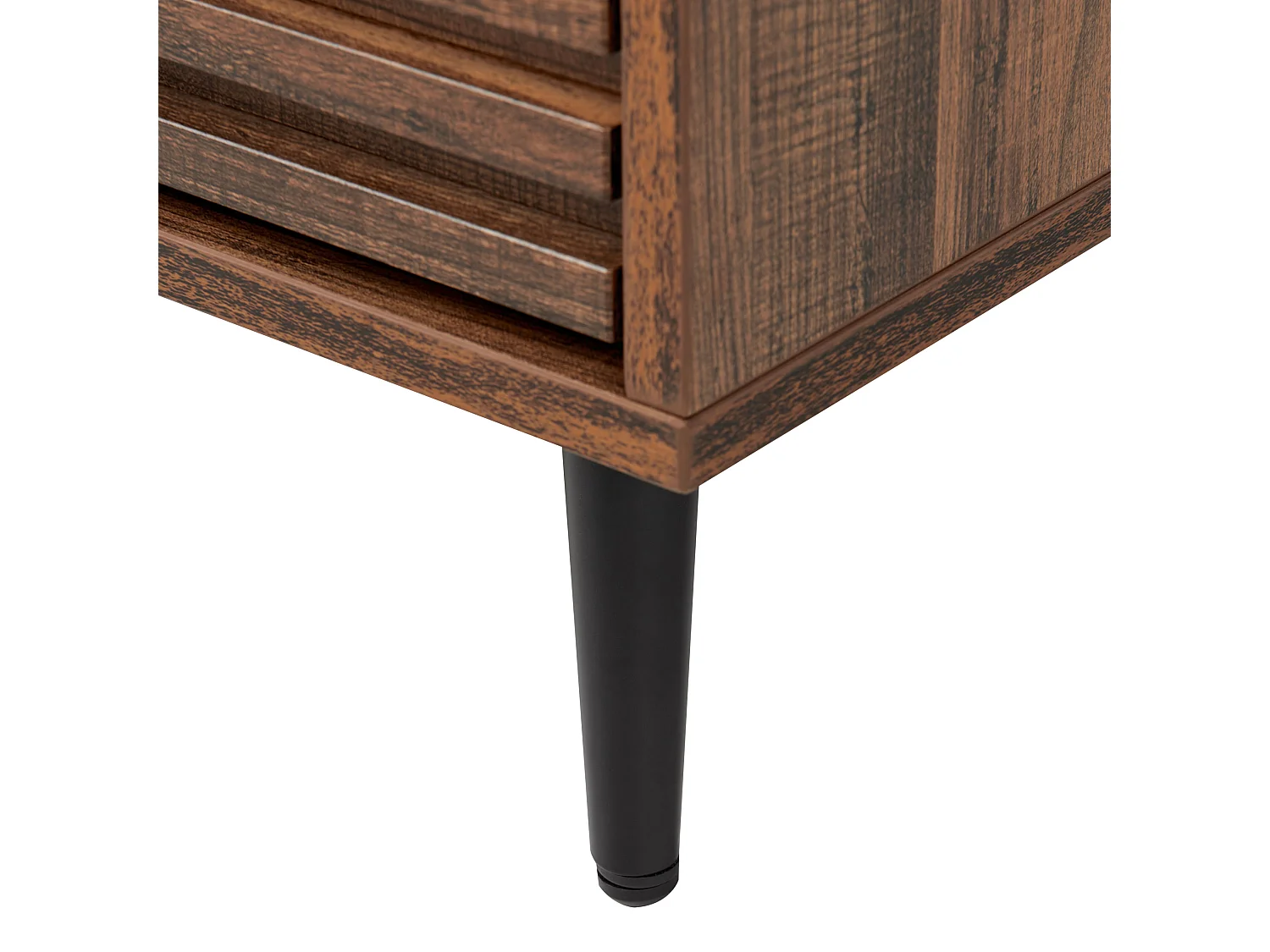 Nachtkastje met 2 lades KEITH Bewerkt hout Donkerbruin