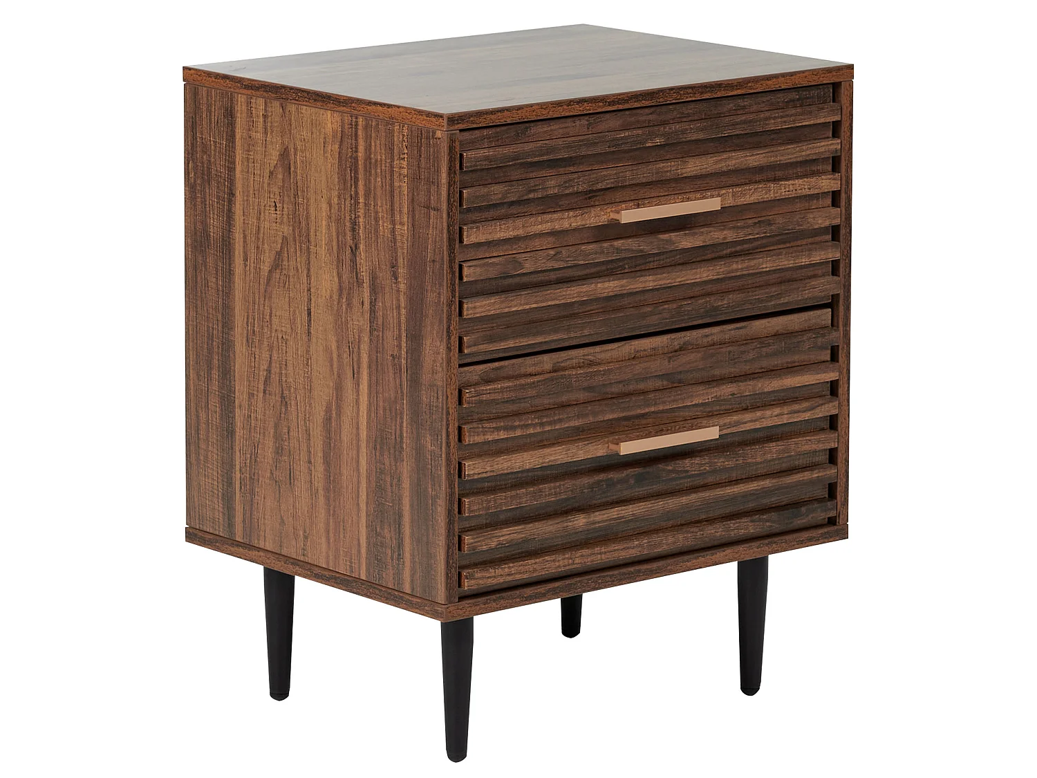 2 Drawer Bedside Table KEITH Dark Brown