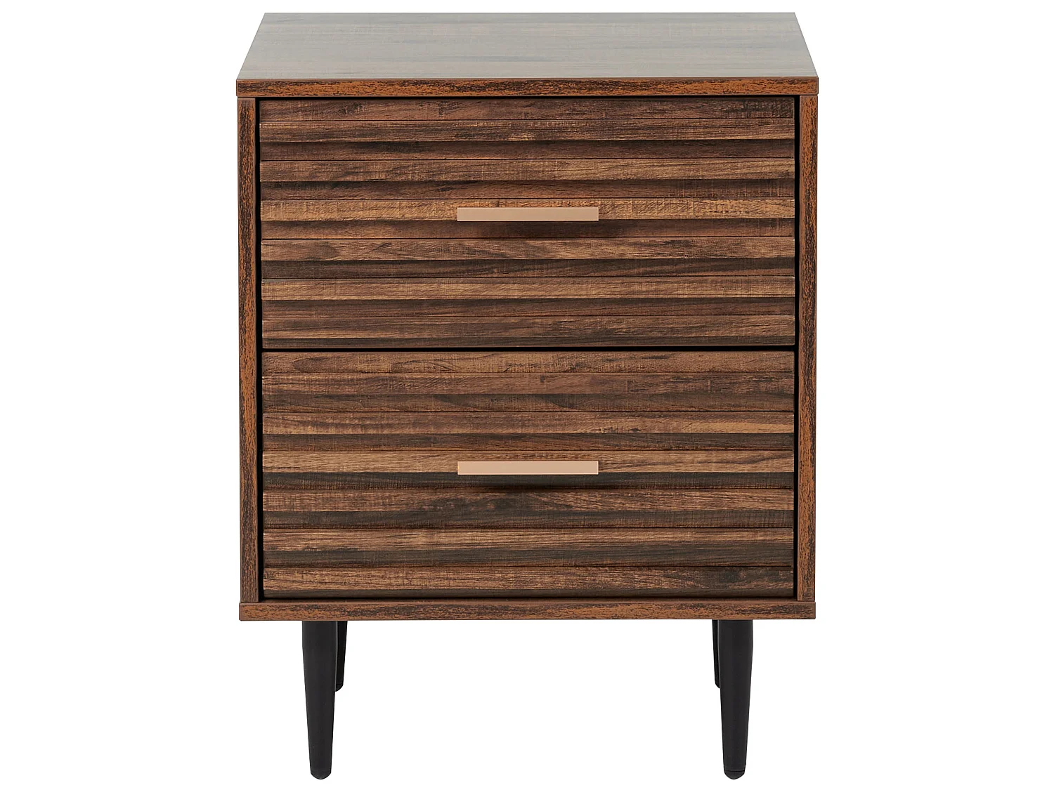 2 Drawer Bedside Table KEITH Dark Brown