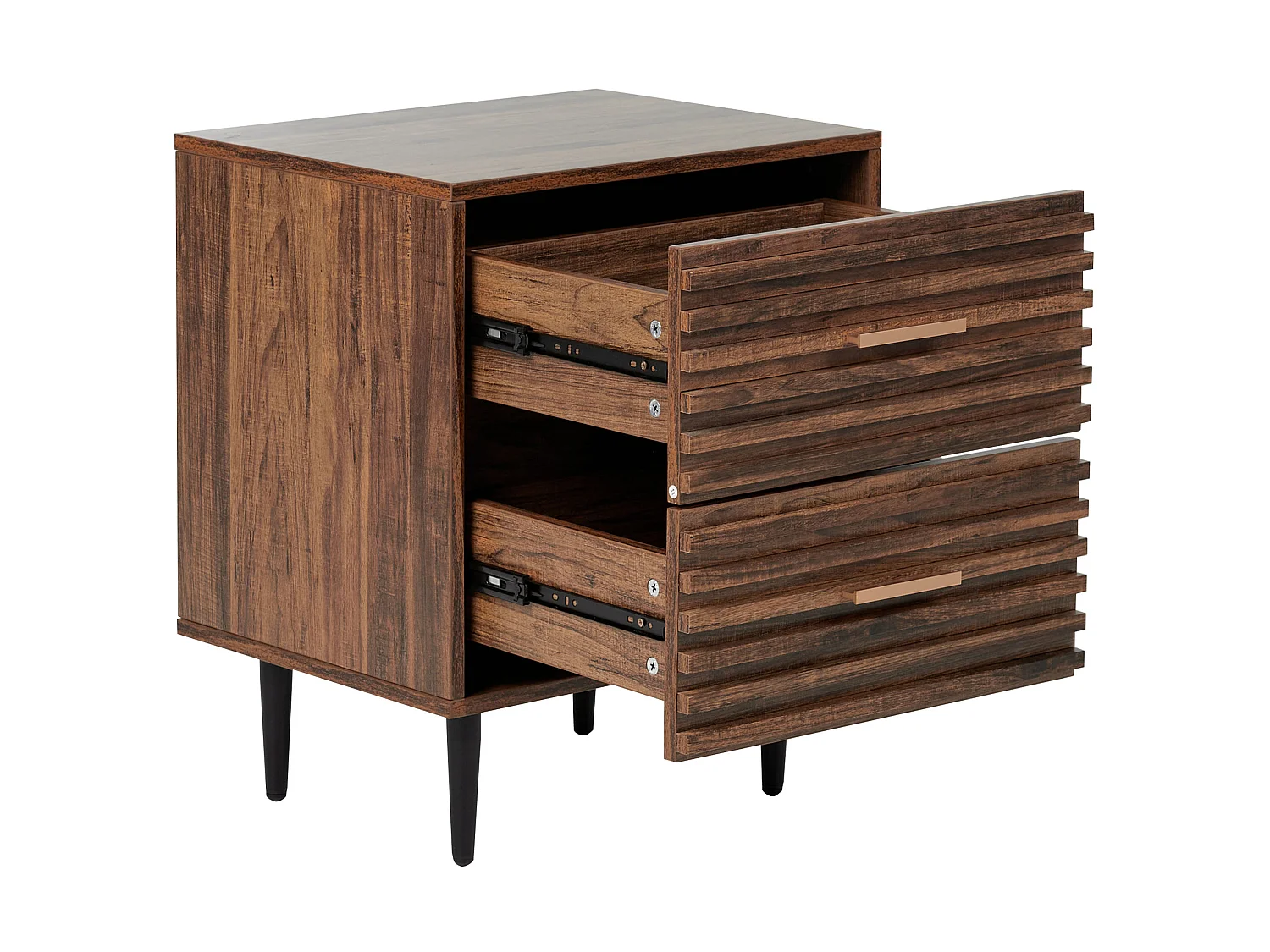 2 Drawer Bedside Table KEITH Dark Brown