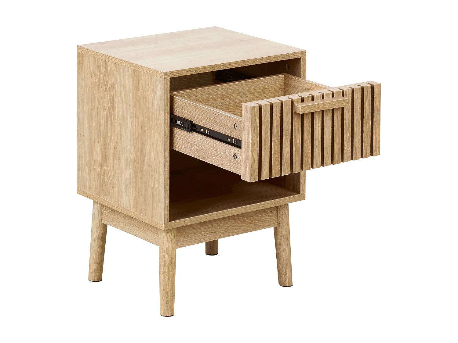 Nachtkastje met 1 lade LYNWOOD Lichtbruin