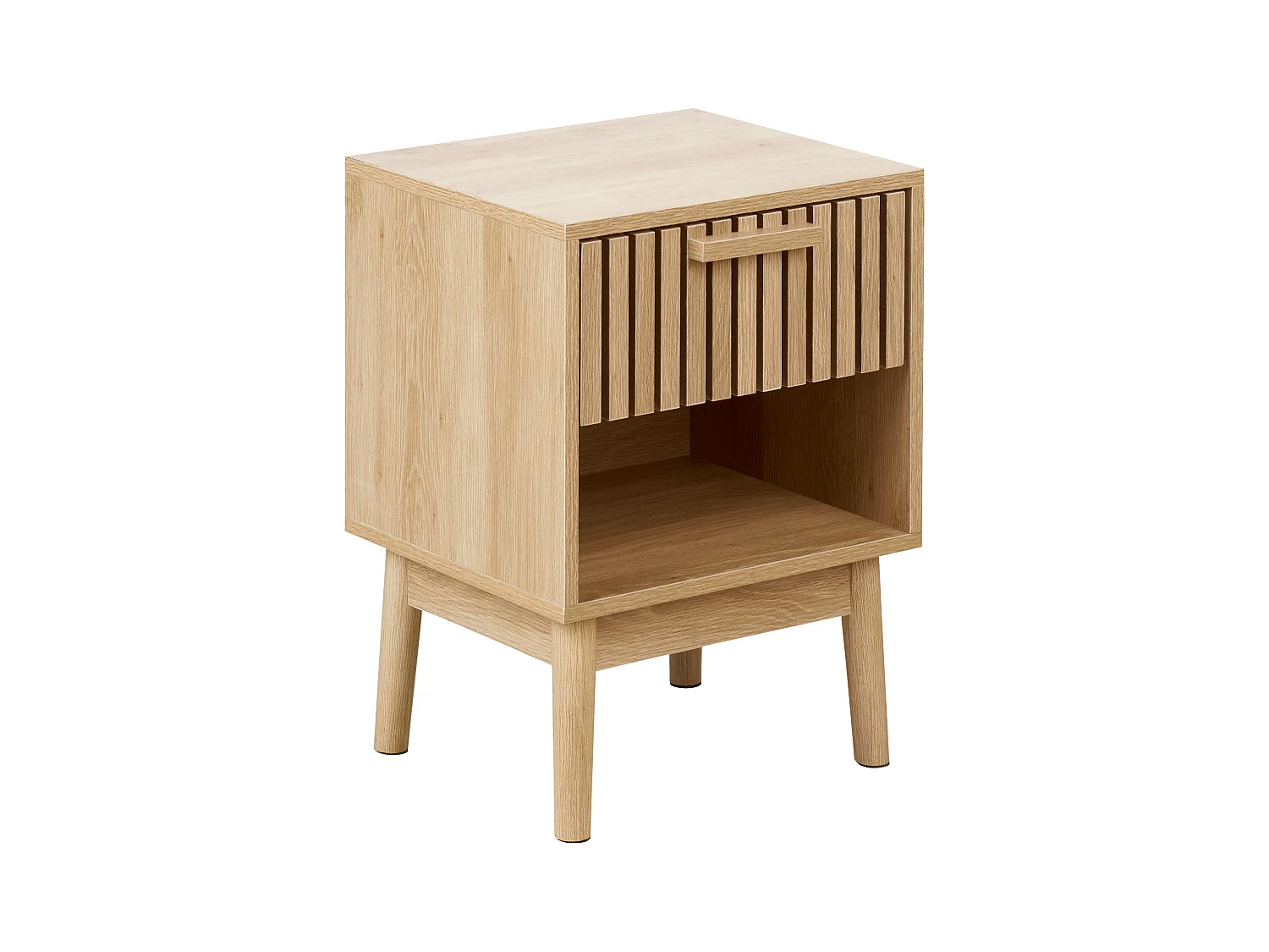 Mesa de cabeceira com gaveta LYNWOOD Castanho claro