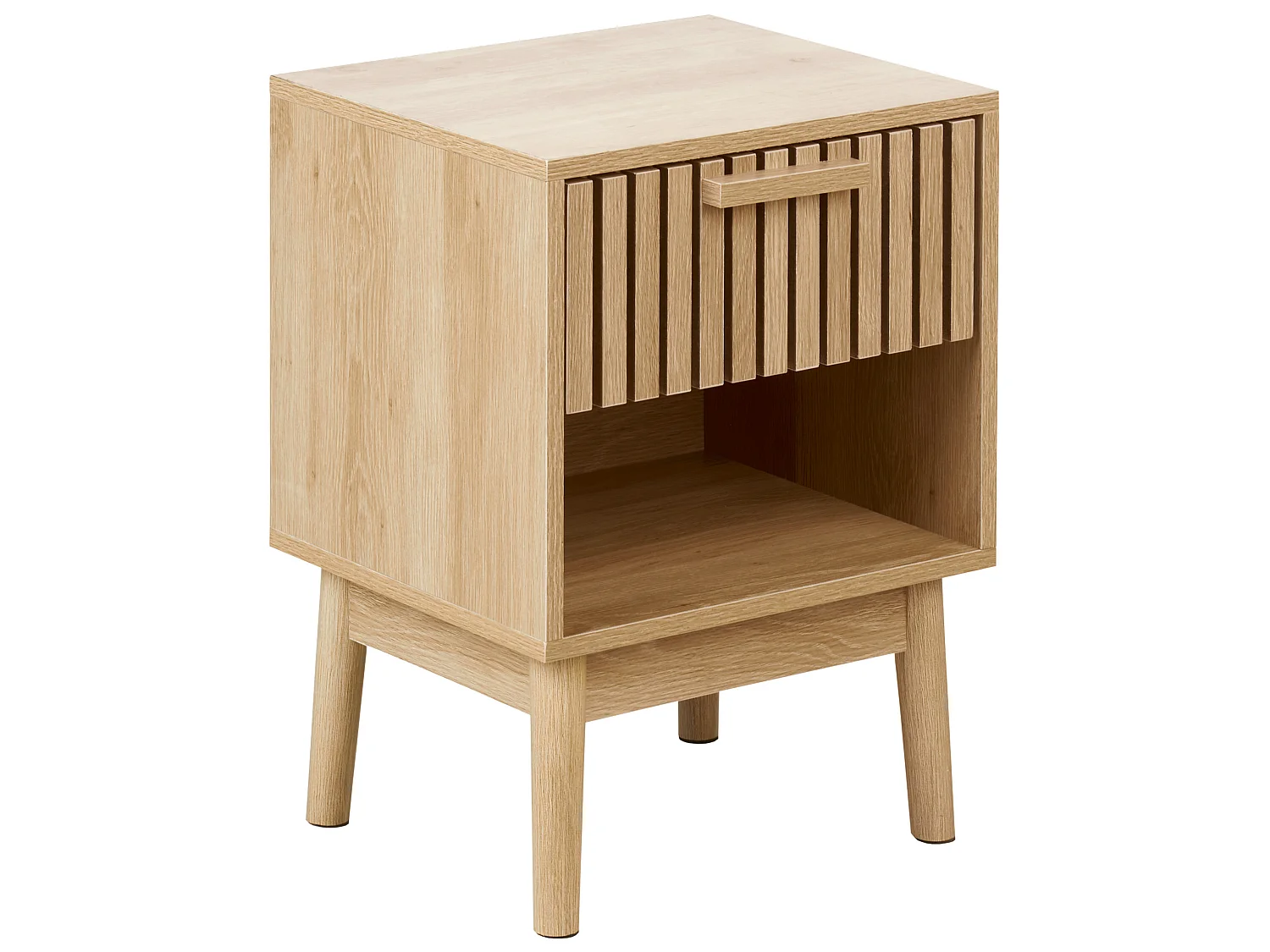 1 Drawer Bedside Table LYNWOOD Light Brown