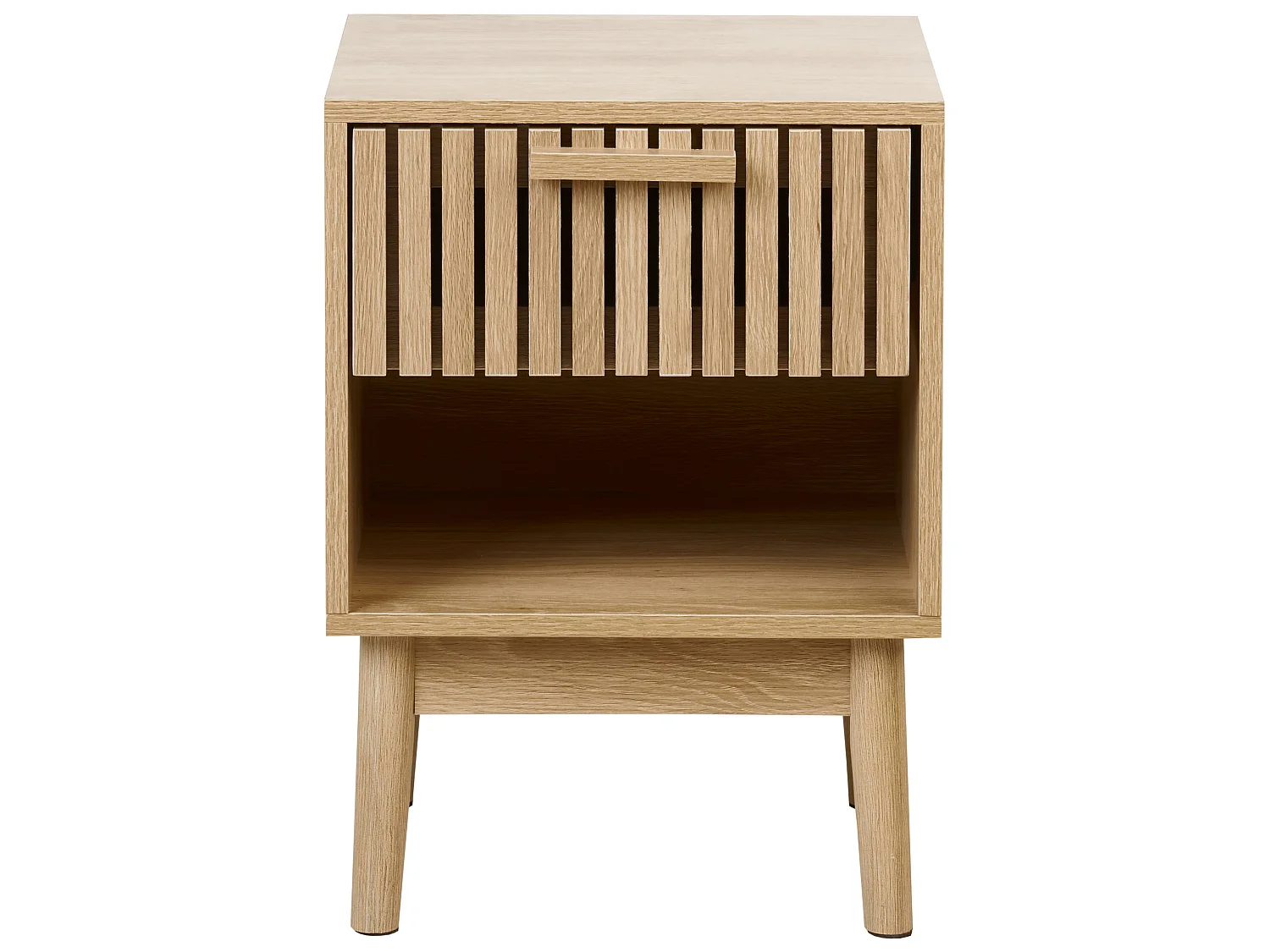 1 Drawer Bedside Table LYNWOOD Light Brown