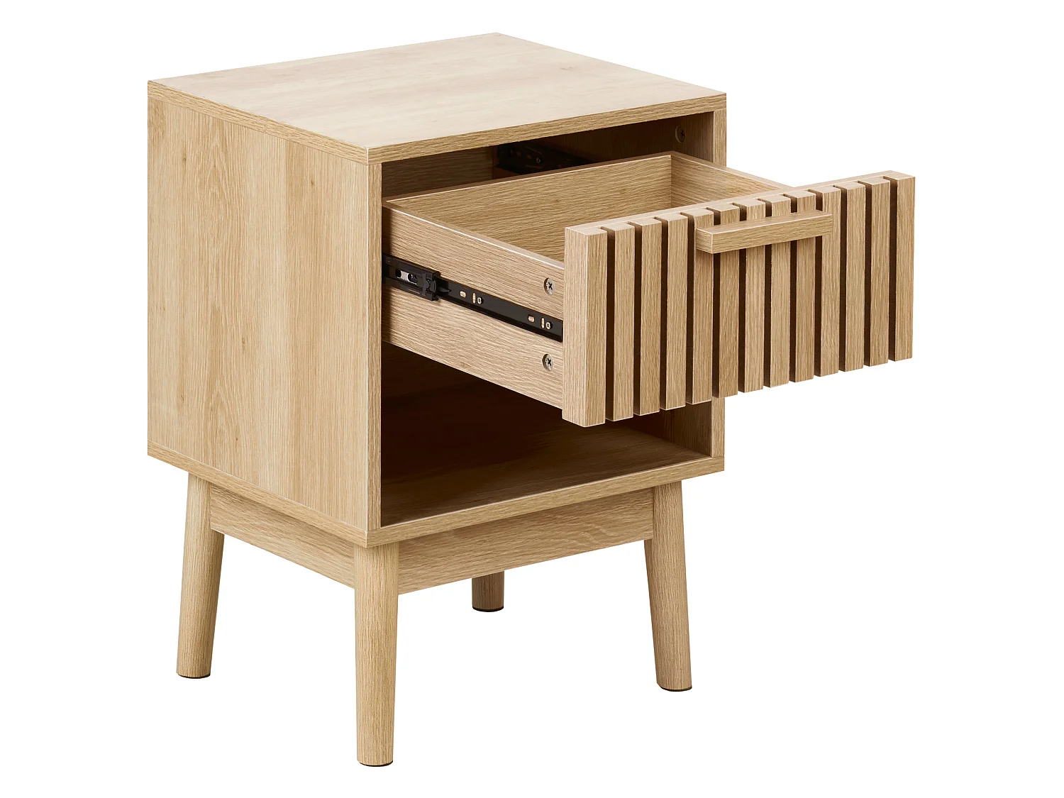 1 Drawer Bedside Table LYNWOOD Light Brown