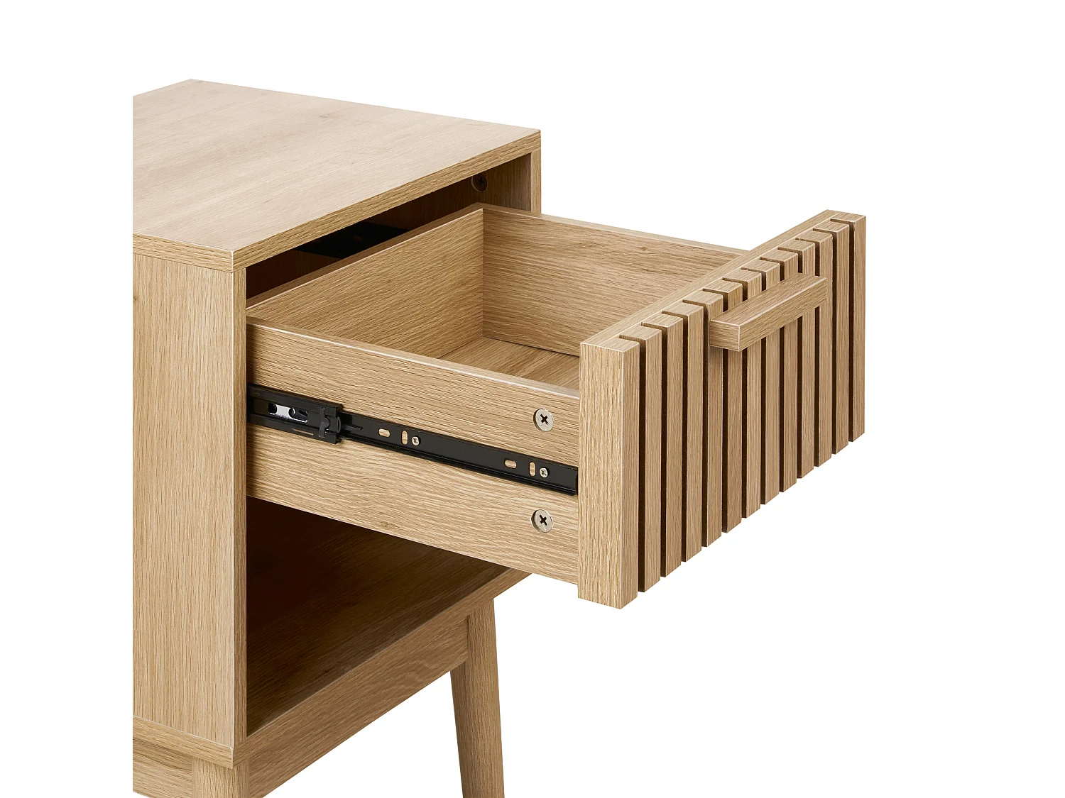 1 Drawer Bedside Table LYNWOOD Light Brown
