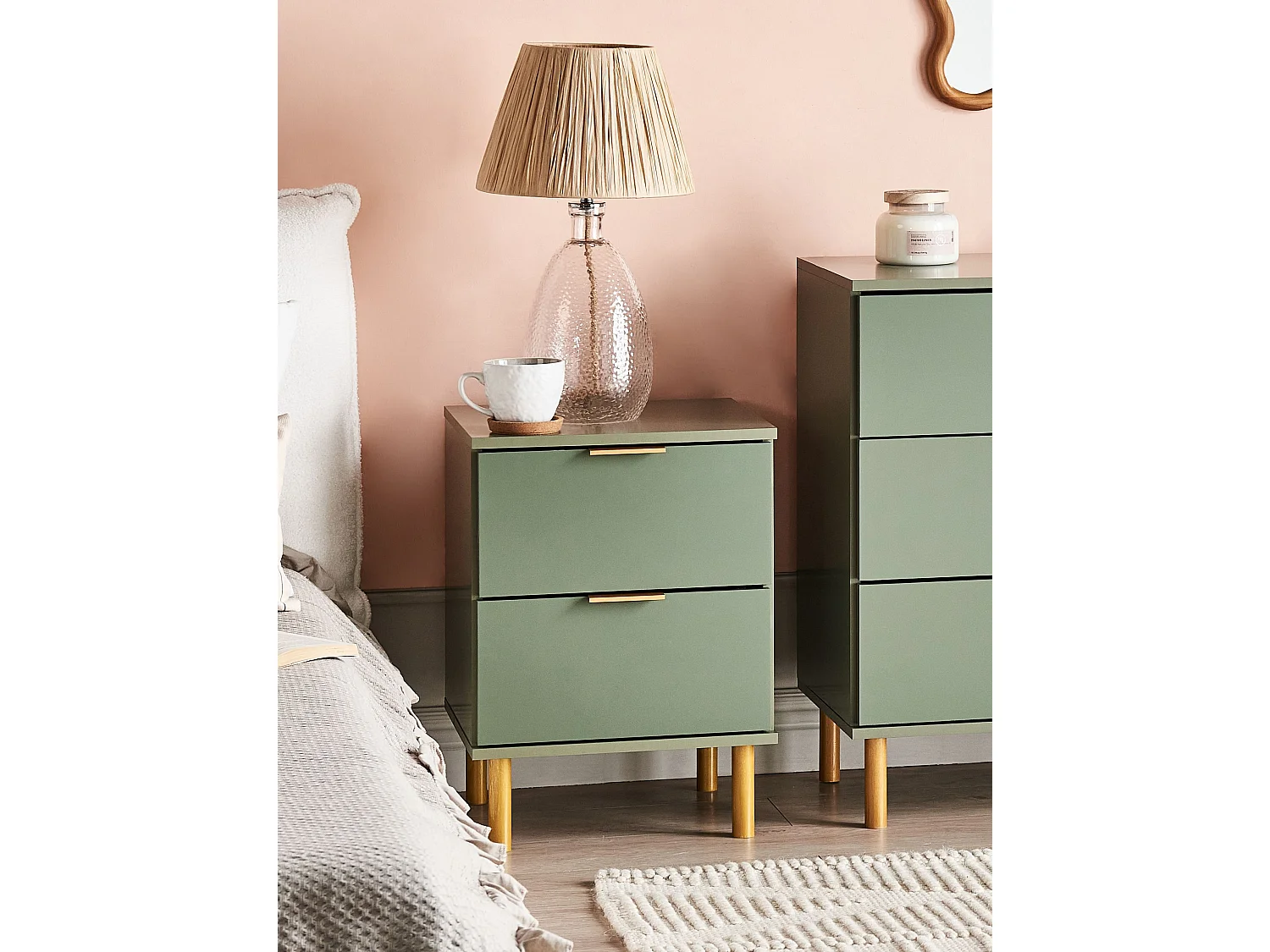 Comodino 2 cassetti WALPOLE Verde