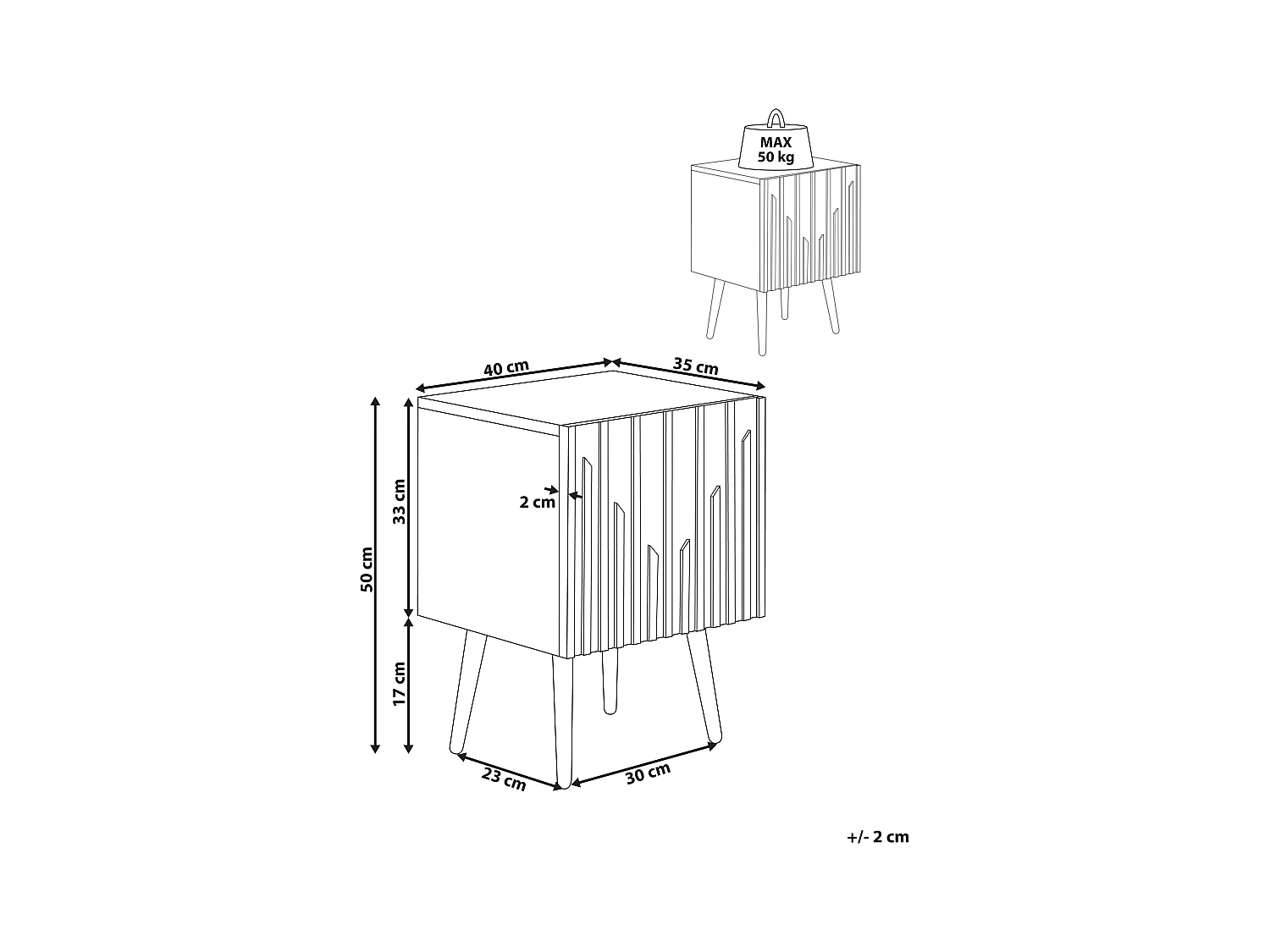 Table de chevet DALCROSS Marron/noir