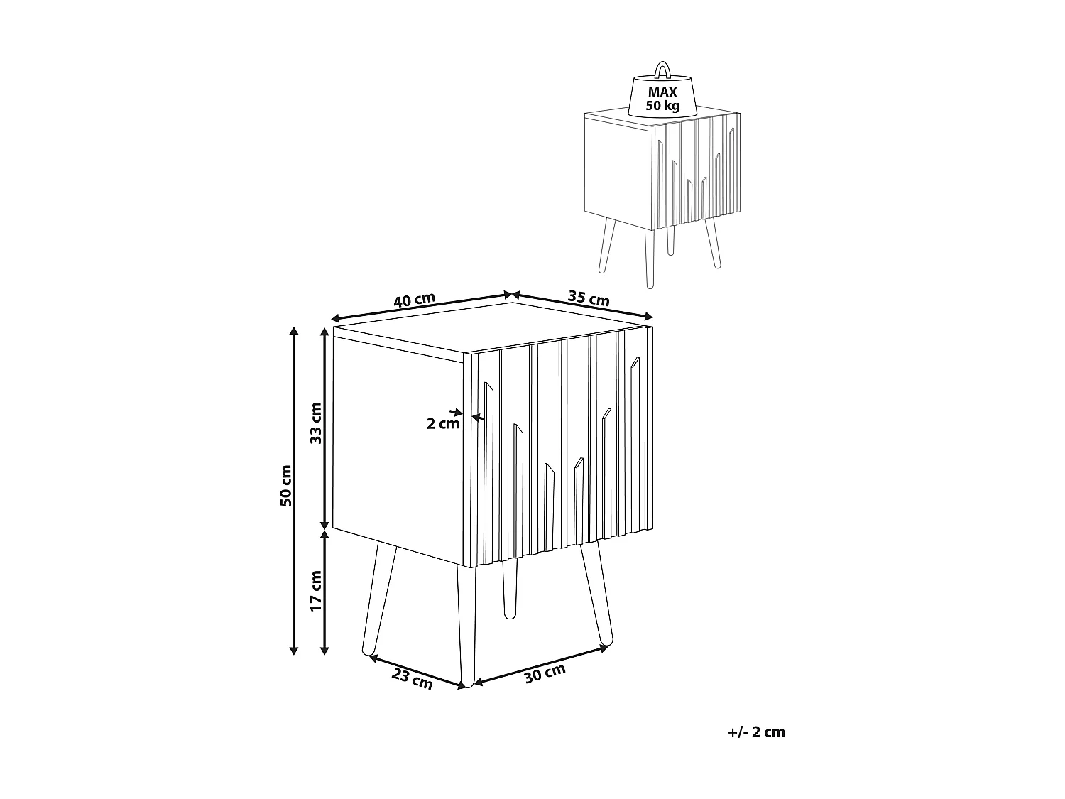 Nachtkastje DALCROSS Bruin/zwart