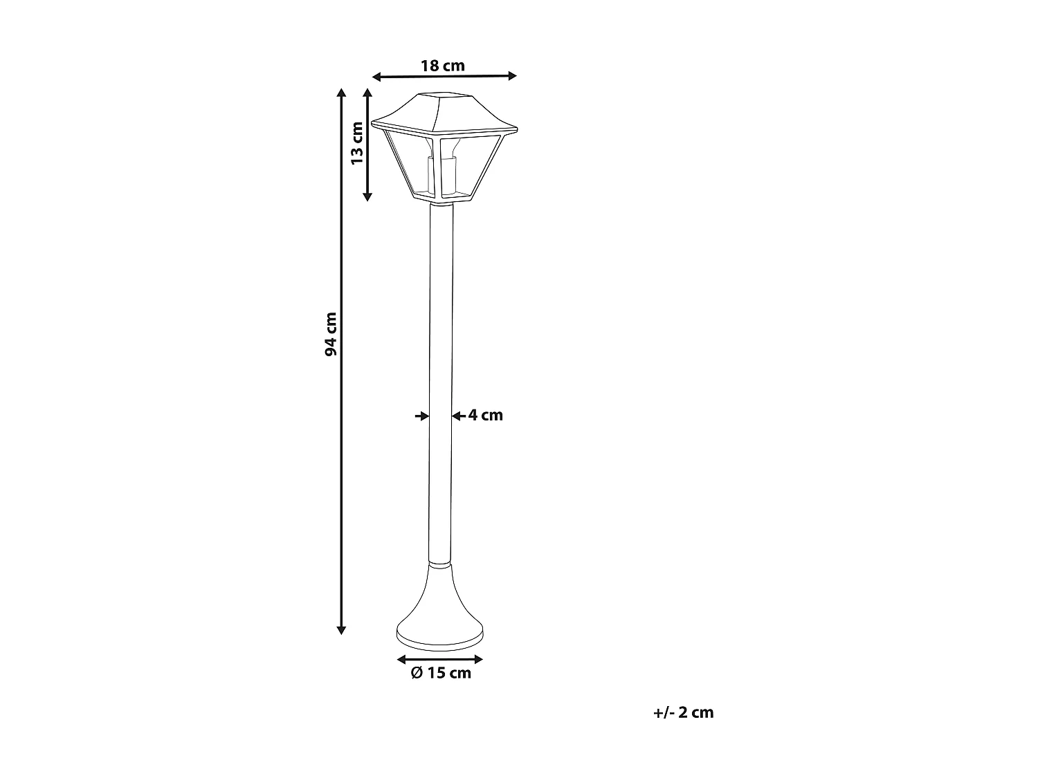 Lámpara de bolardo para exterior GOSABA Negro