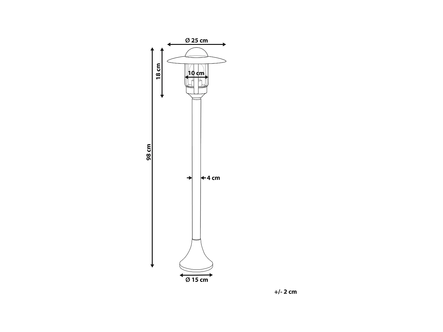 Pollerleuchte TIZU Schwarz