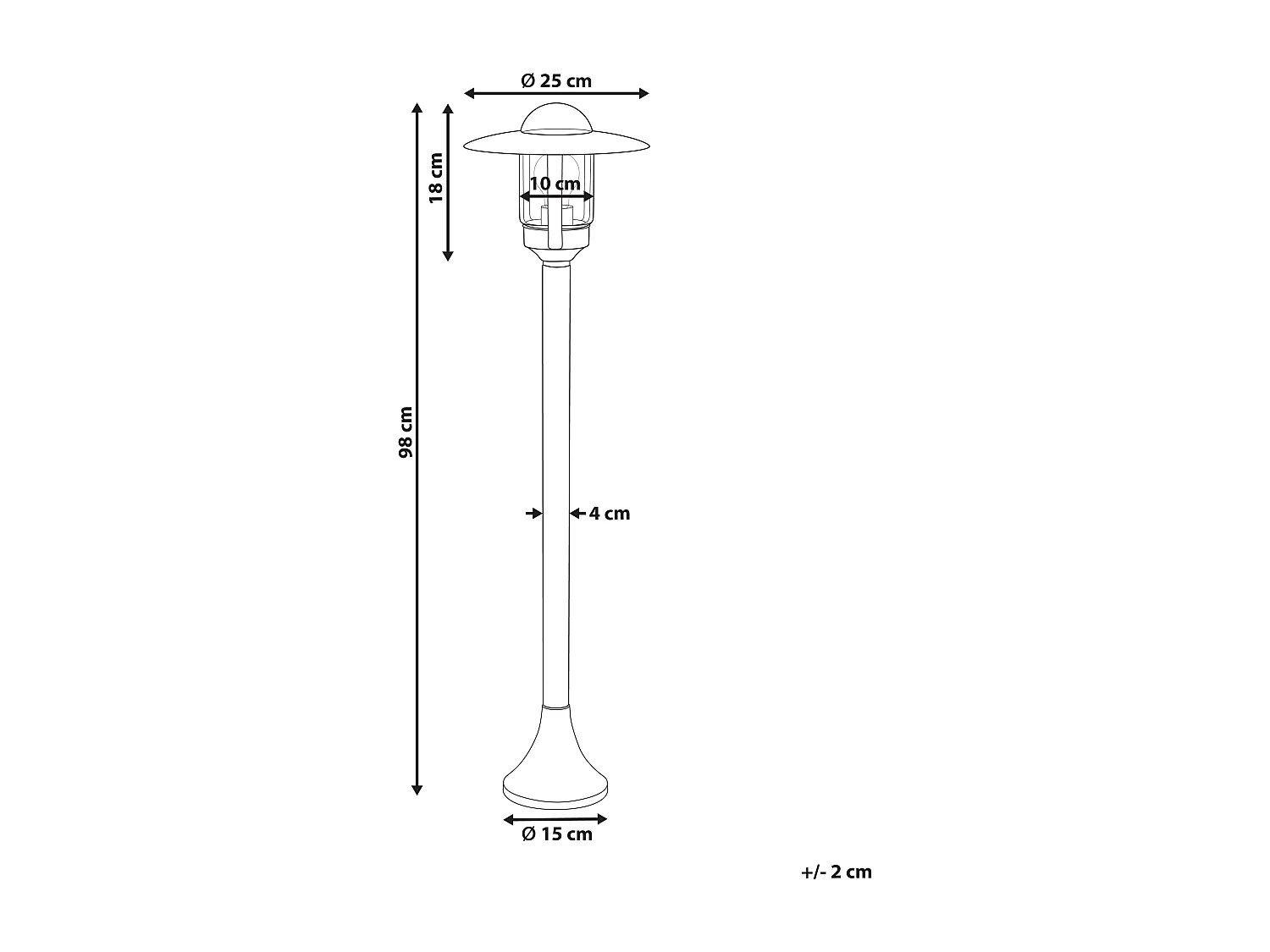 Borne d'extérieur TIZU Noir