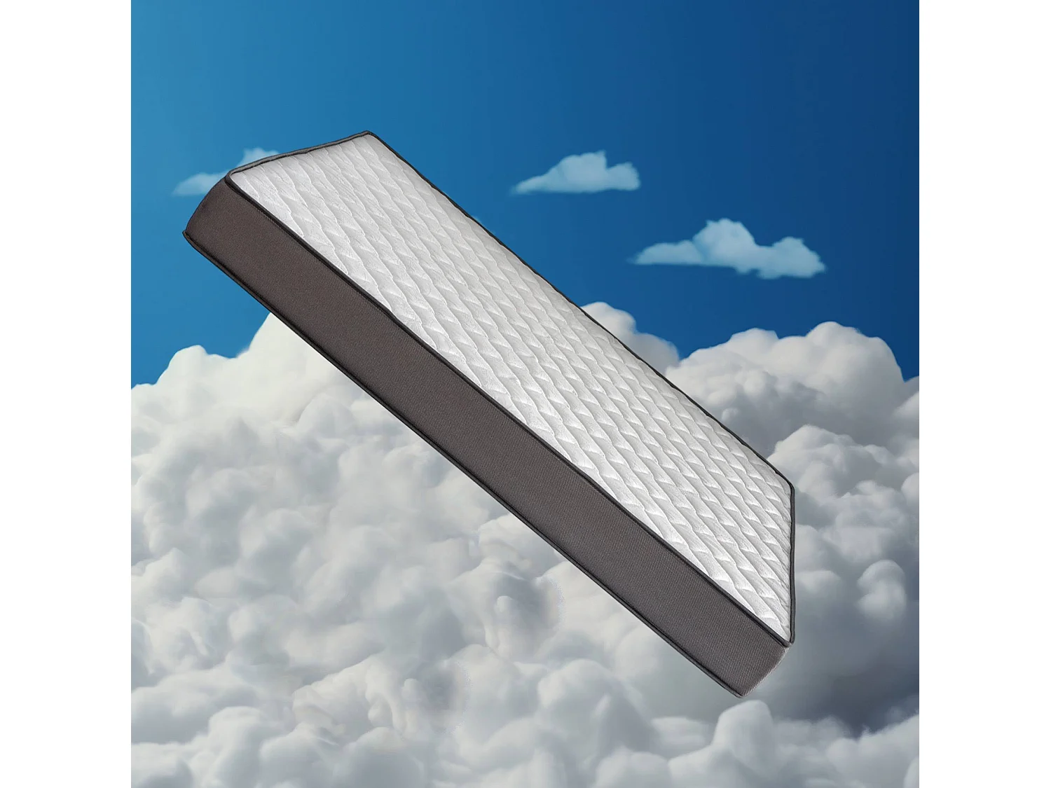 Bosco - Lit enfant et matelas en bois beige 195x98x148cm