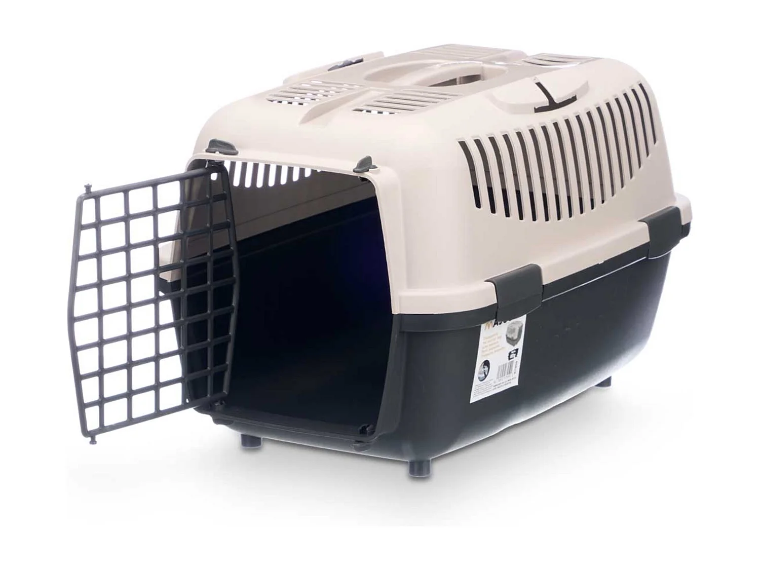 Cage de transport pour animaux en plastique noir 55x36x35cm