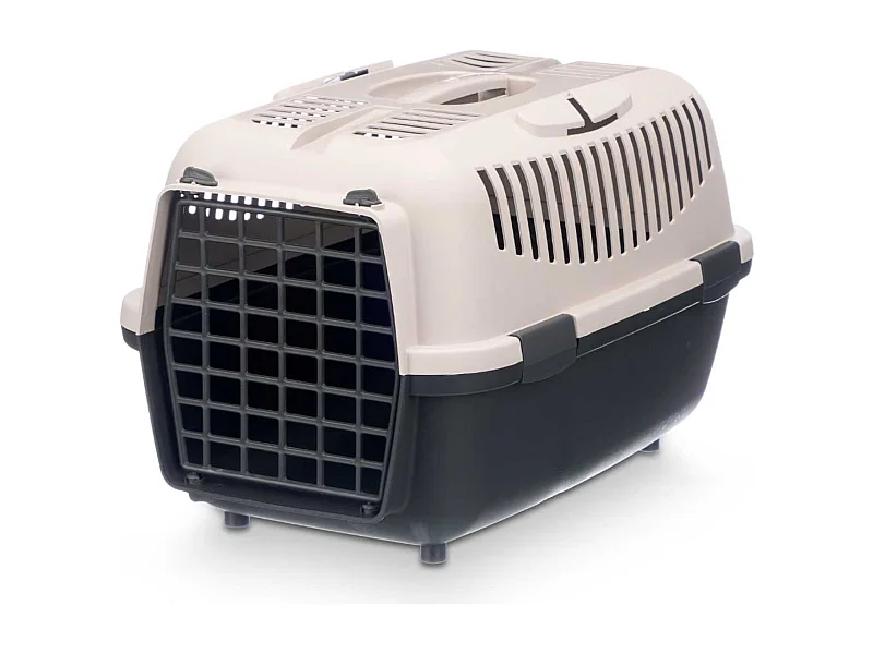 Cage de transport pour animaux en plastique noir 55x36x35cm