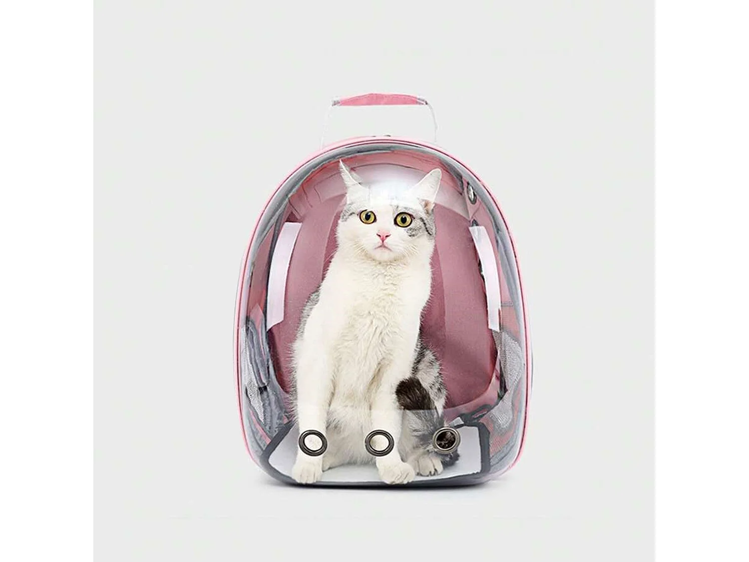 Sac à dos de transport pour animaux en polyester rose 33x43x26cm