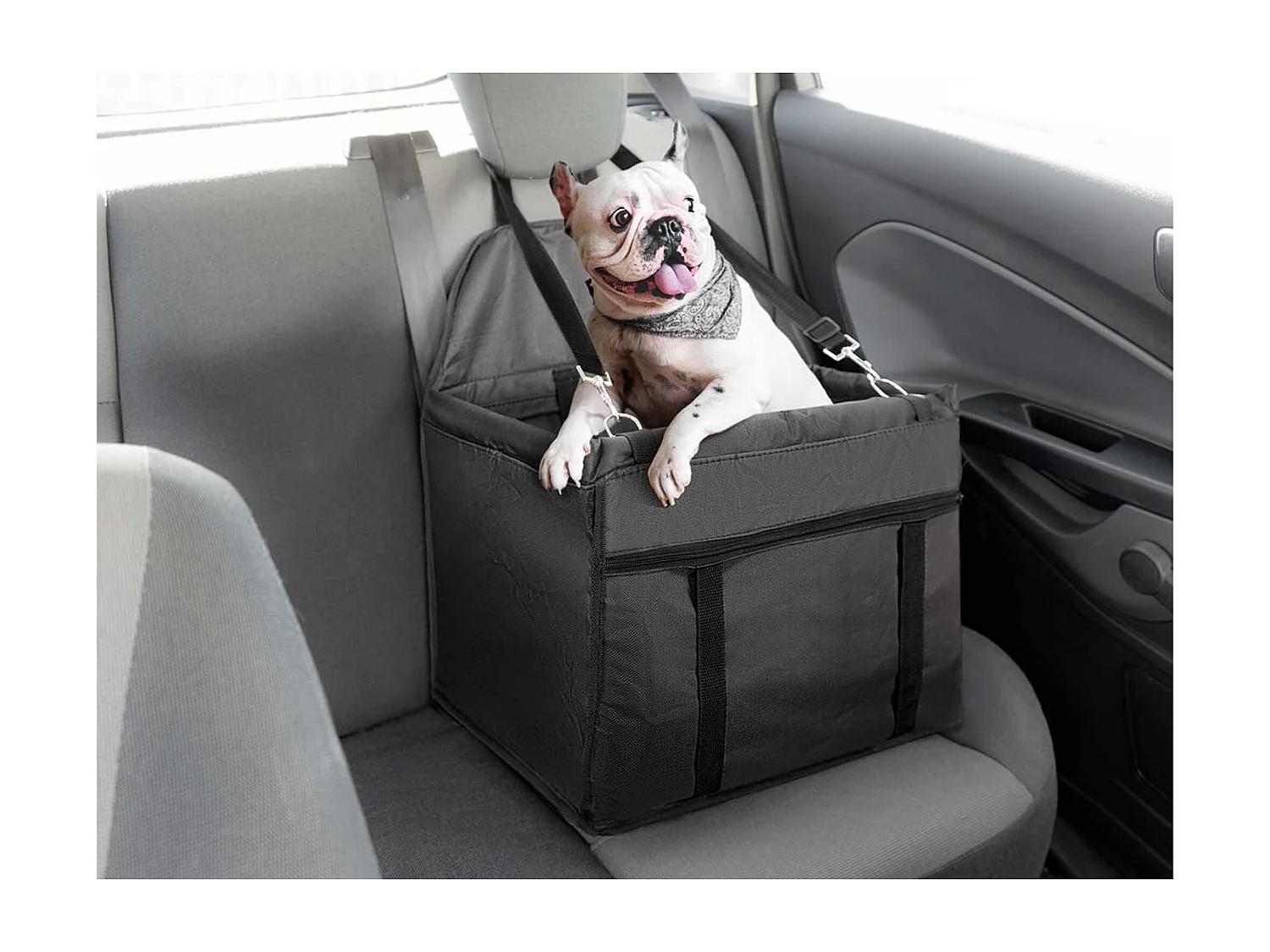 Panier de transport pour animaux en plastique noir 40x30x40cm