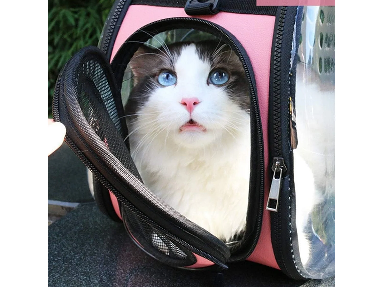 Caisse de transport pour animaux en polyester rose 43x4x33cm