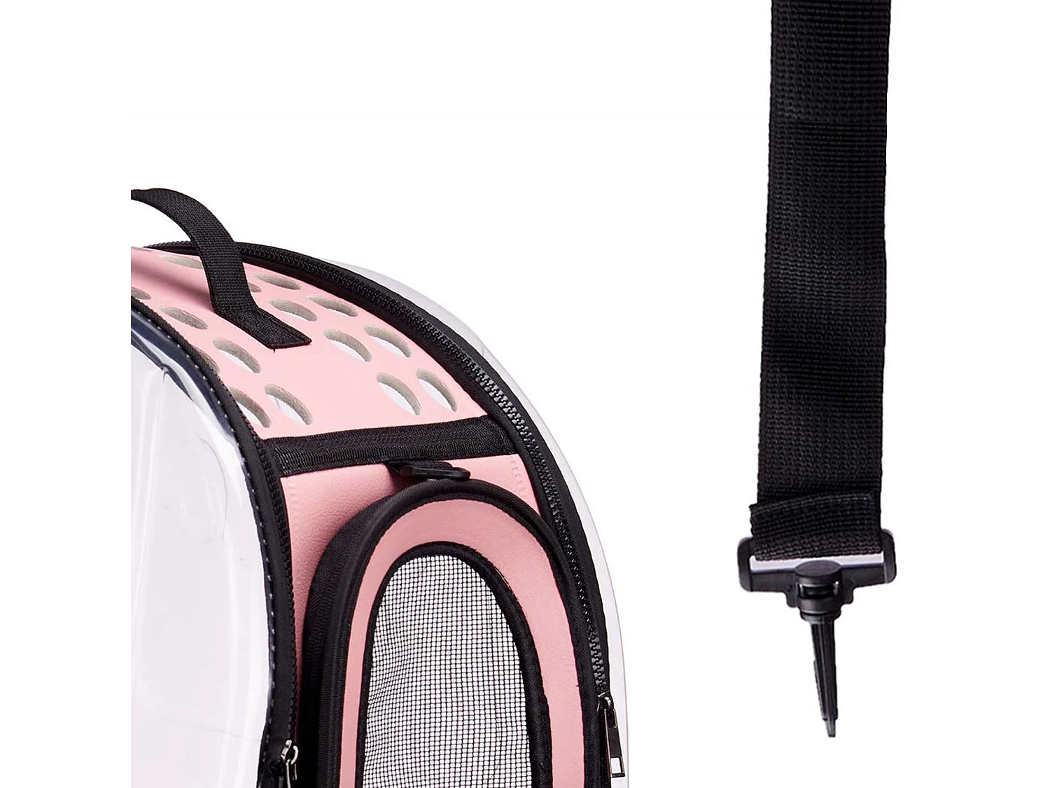 Caisse de transport pour animaux en polyester rose 43x4x33cm