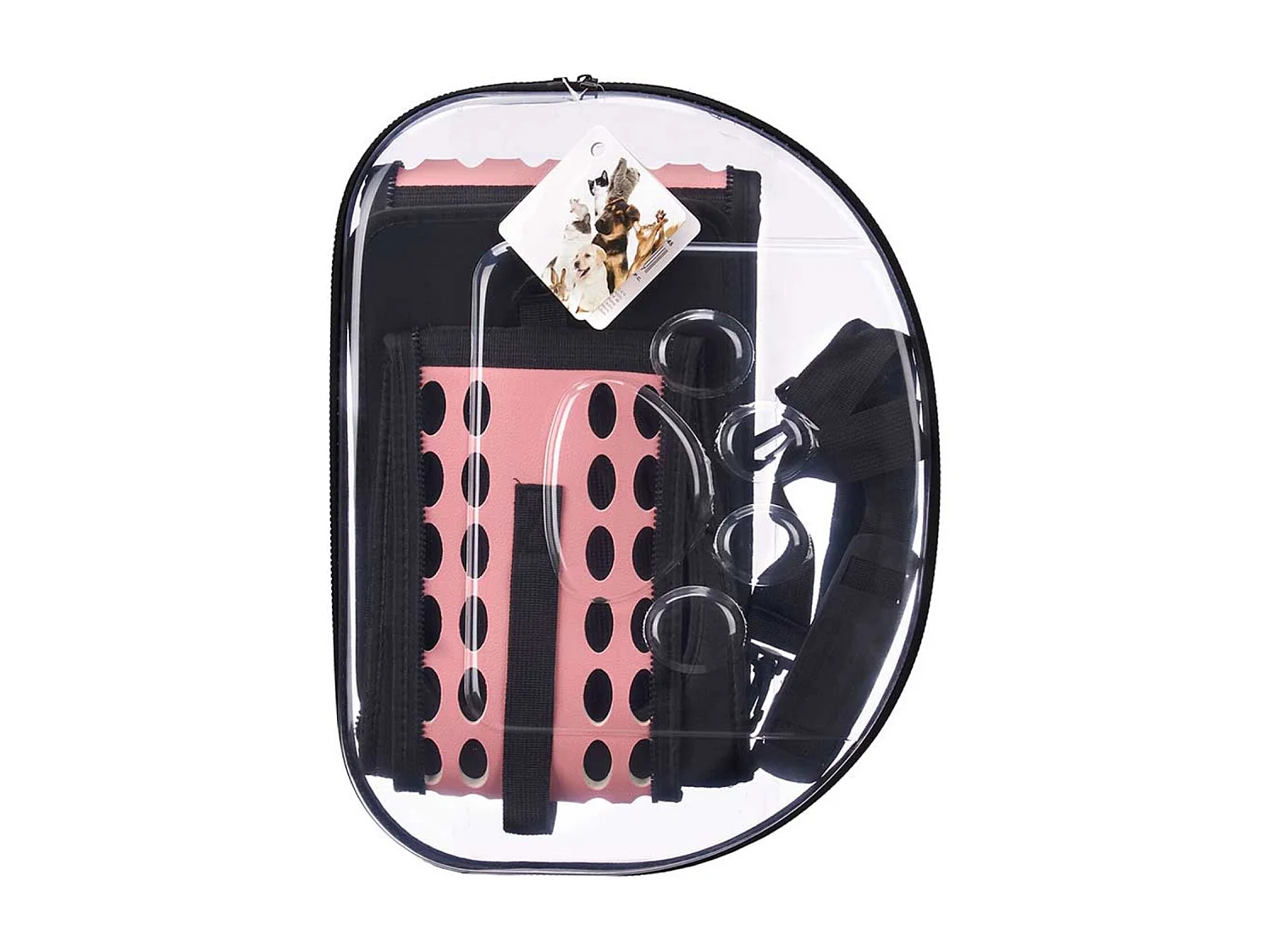 Caisse de transport pour animaux en polyester rose 43x4x33cm