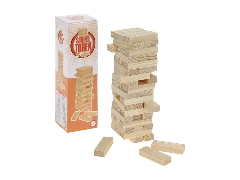 WELL HOME - Tour en bois empilable de 54 pièces