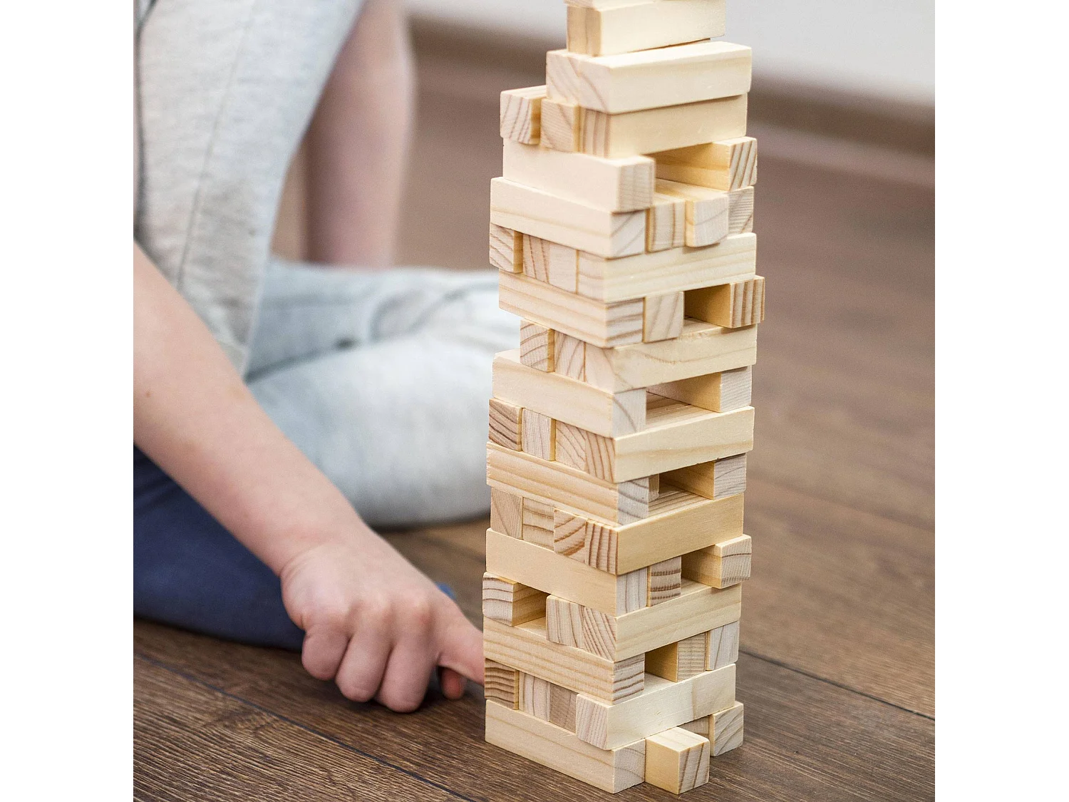WELL HOME - Tour en bois empilable de 54 pièces