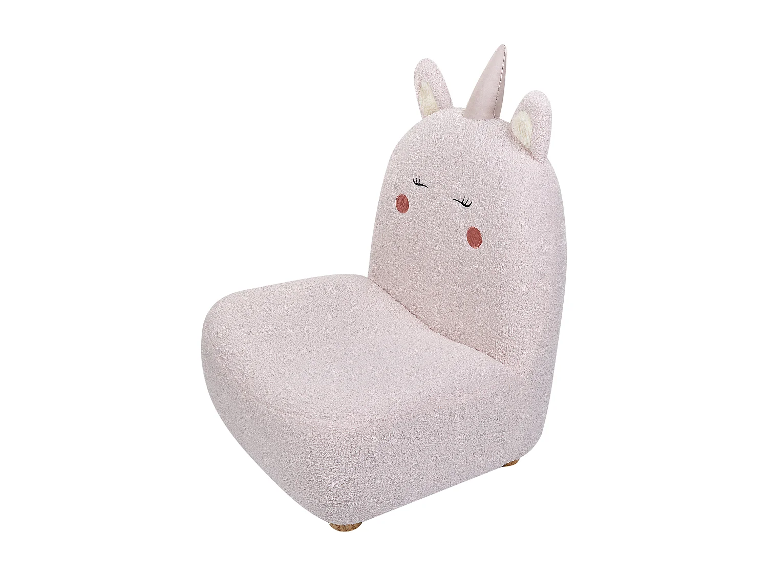 Kindersessel Teddy-Optik pastellrosa Tierform Einhorn LULEA