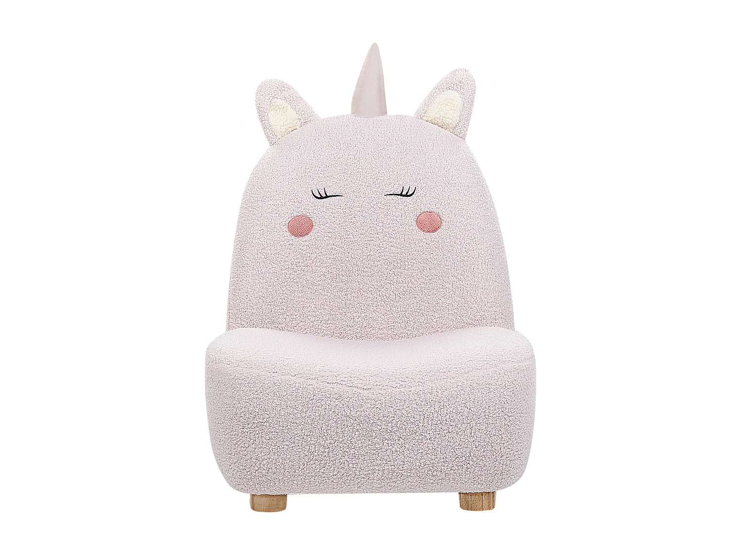 Kindersessel Teddy-Optik pastellrosa Tierform Einhorn LULEA