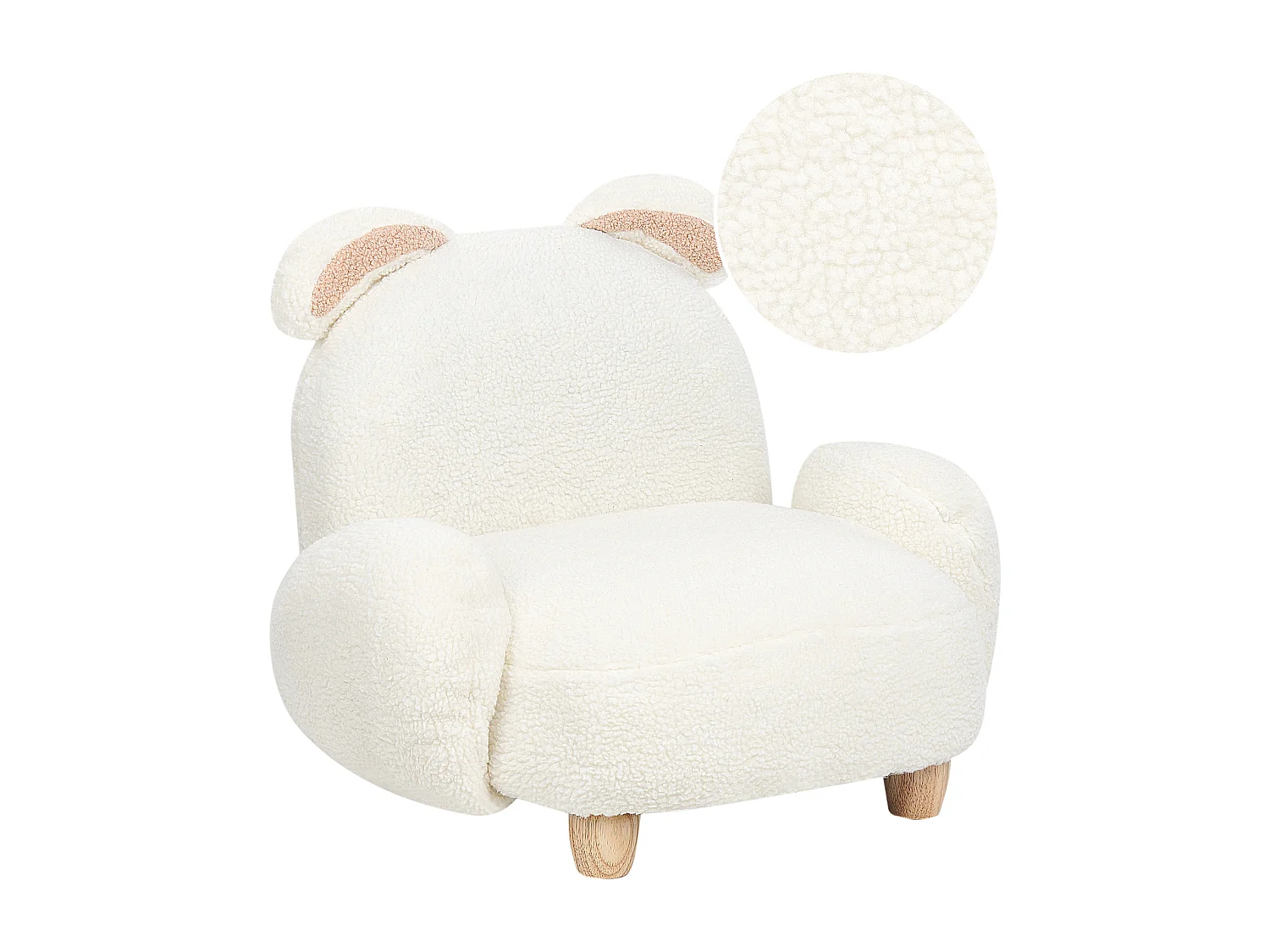Kindersessel Teddy-Optik cremeweiss Tierform Hase KANNA