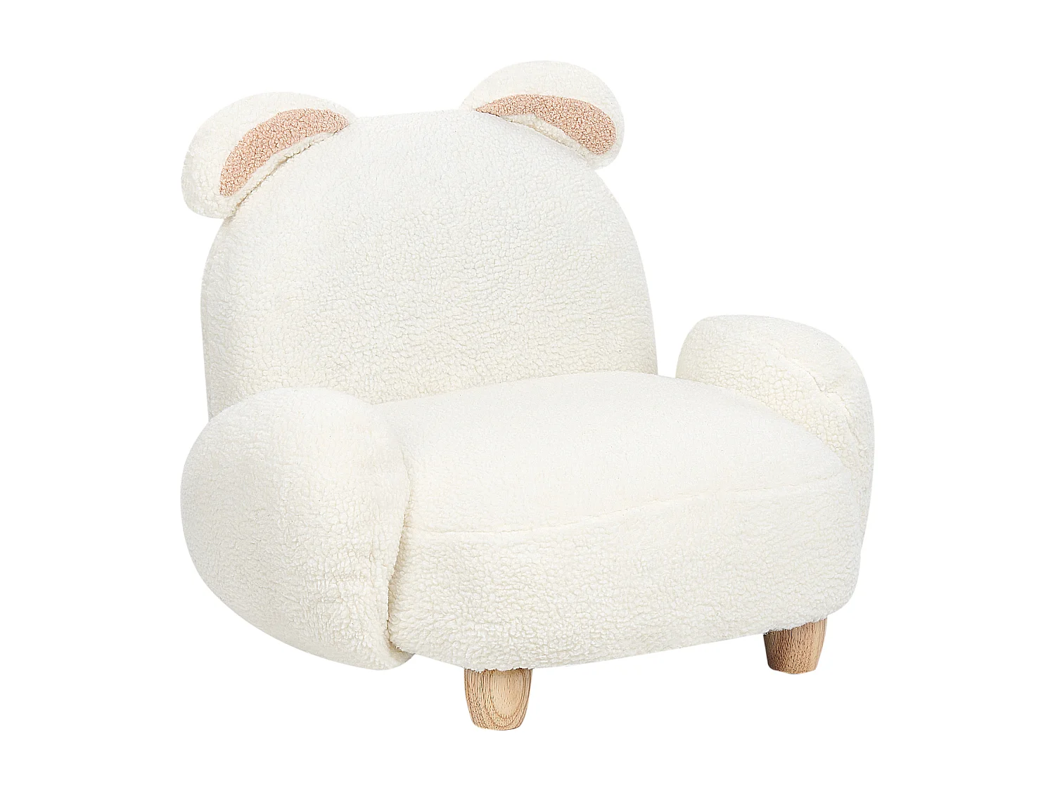 Kindersessel Teddy-Optik cremeweiss Tierform Hase KANNA