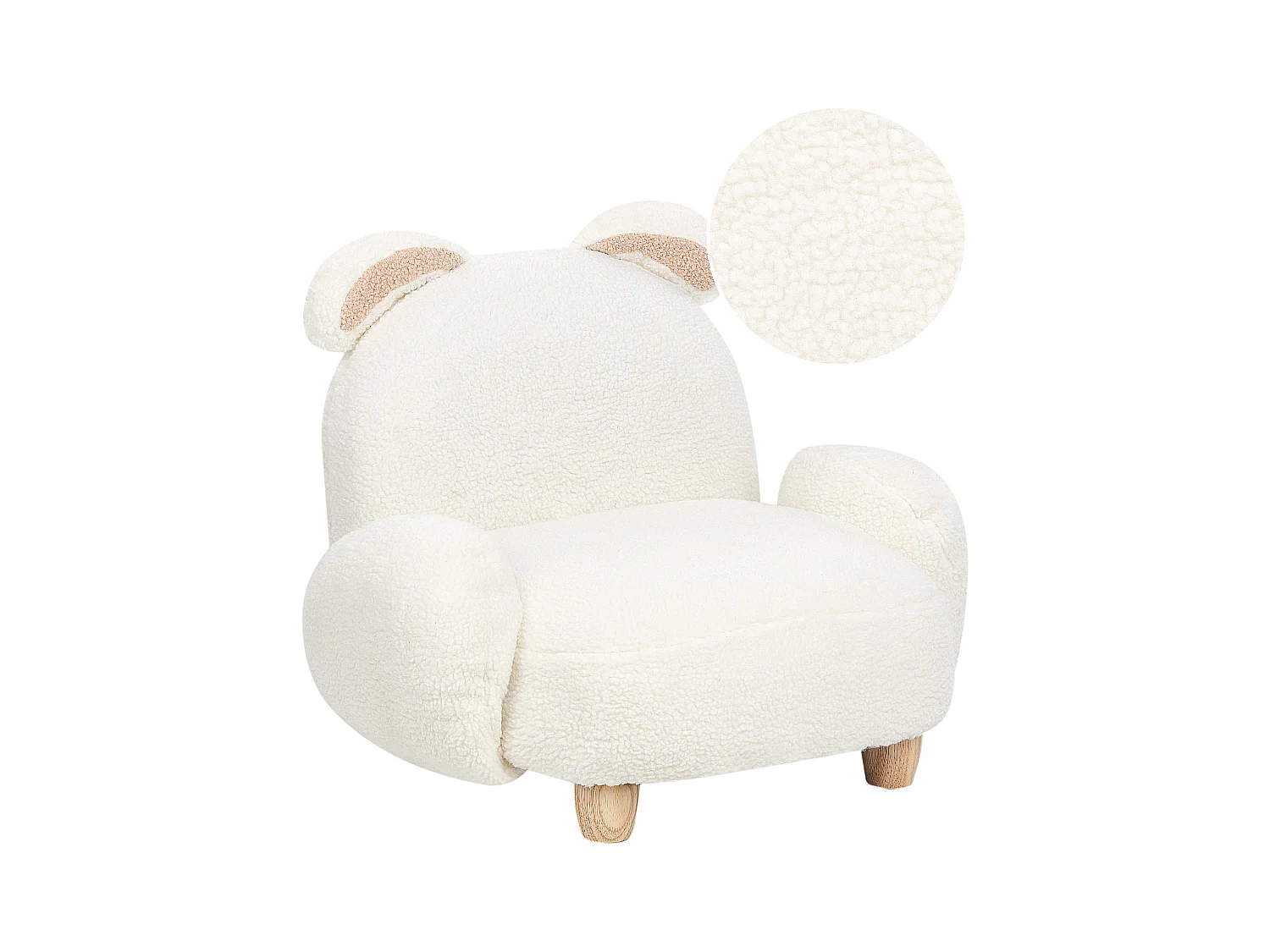 Fauteuil pour enfants Lapin KANNA Bouclé Blanc cassé