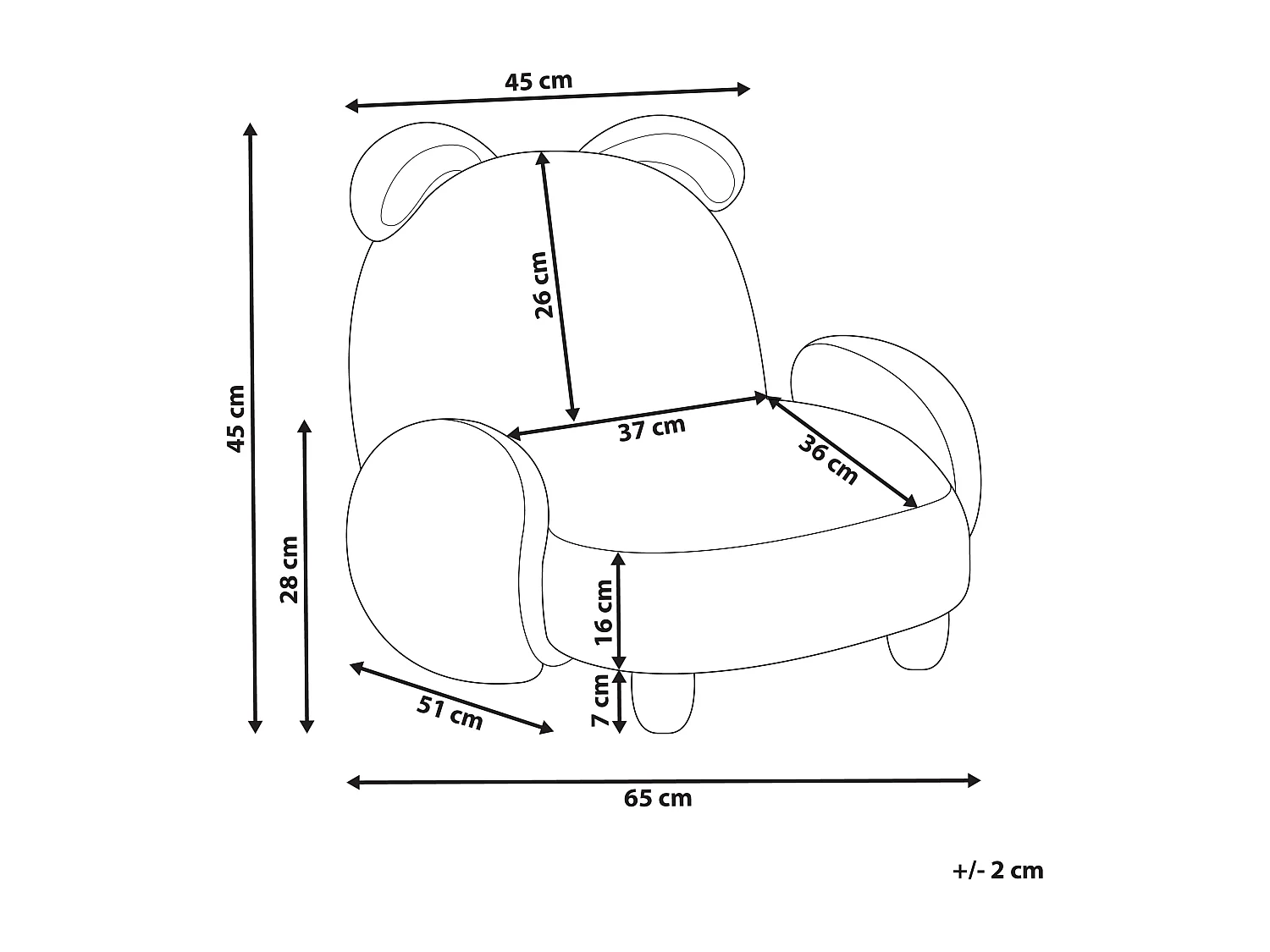 Kinderfauteuil teddy wit KANNA