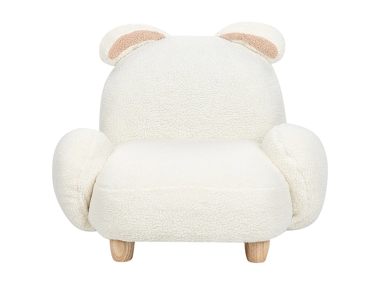 Kindersessel Teddy-Optik cremeweiss Tierform Hase KANNA