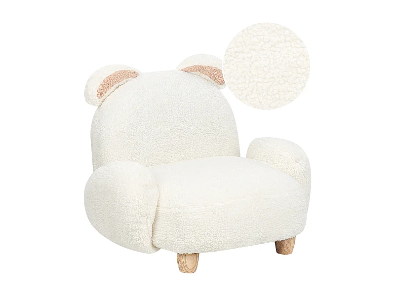 Kindersessel Teddy-Optik cremeweiss Tierform Hase KANNA