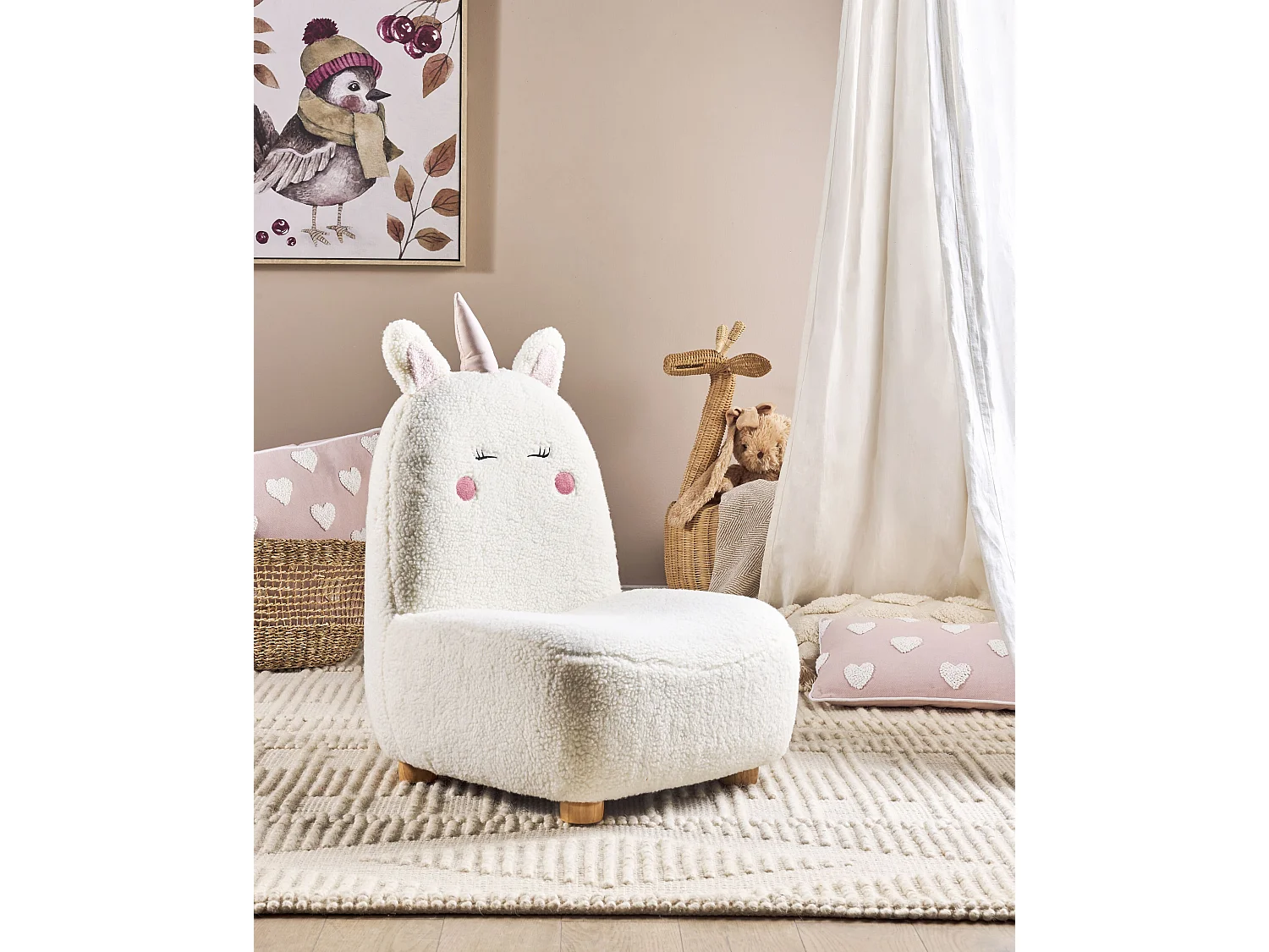 Kinderfauteuil LULEA Bouclé Gebroken wit