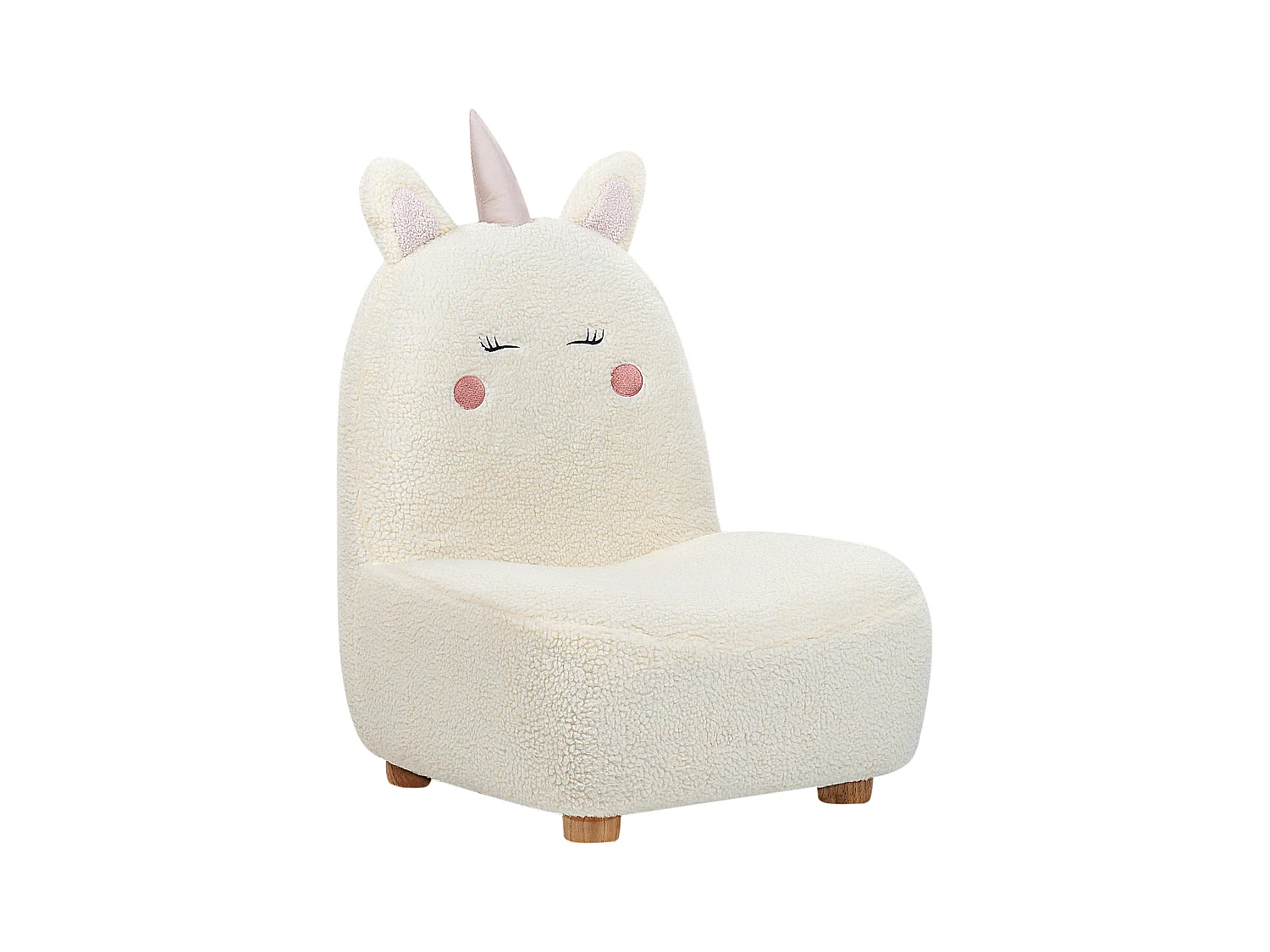 Fauteuil pour enfants Licorne LULEA Bouclé Blanc cassé