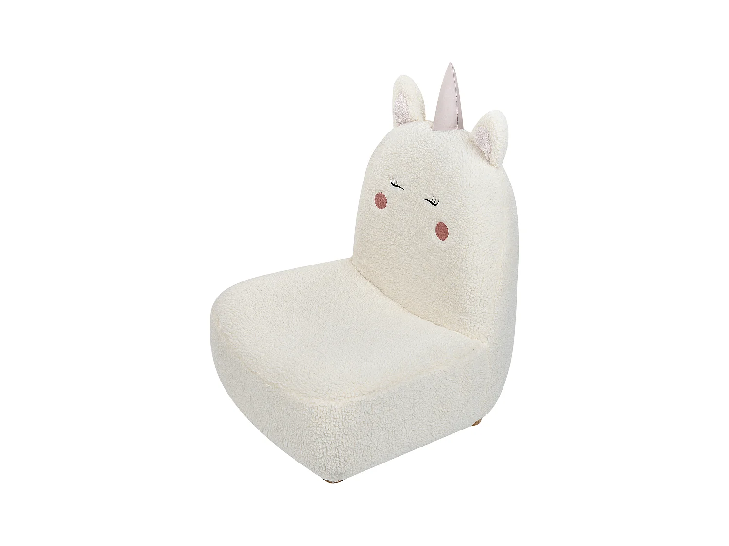 Fauteuil pour enfants Licorne LULEA Bouclé Blanc cassé