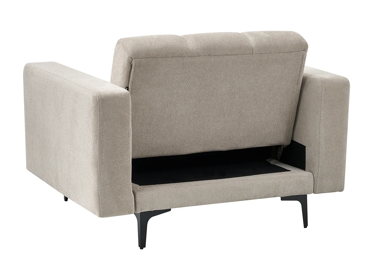 Sessel Stoff beige gesteppt mit verstellbarer Rückenlehne Alnes