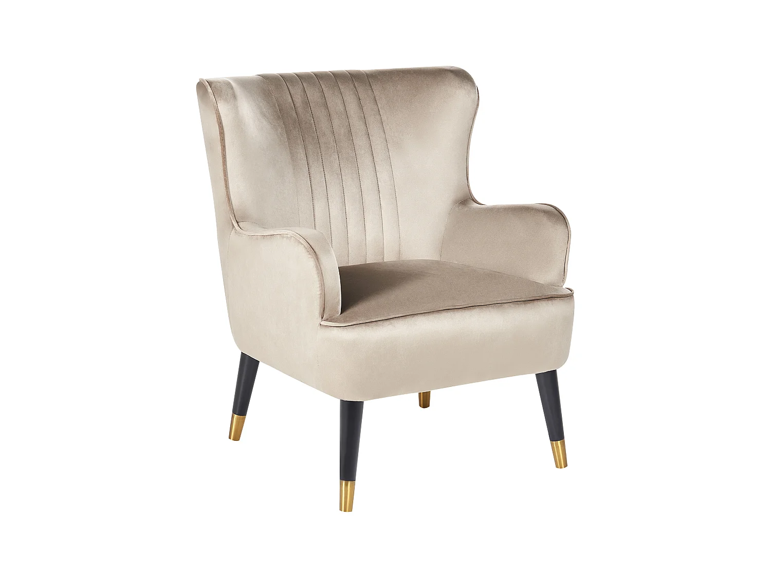 Fauteuil à oreilles VARBERG Velours Beige