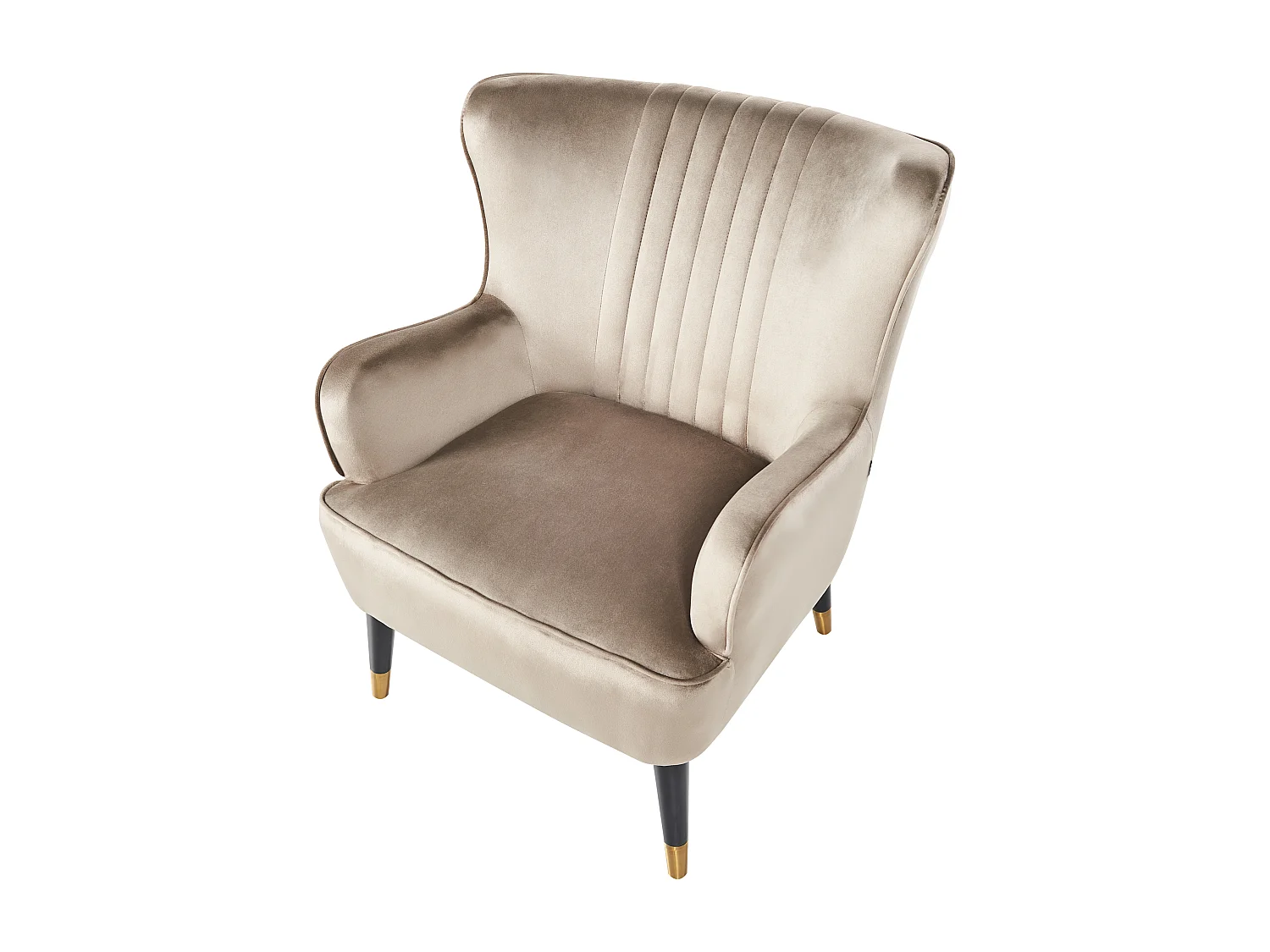 Fauteuil à oreilles VARBERG Velours Beige