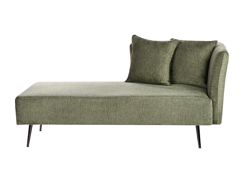 Chaise longue côté droit RIOM Tissu Vert