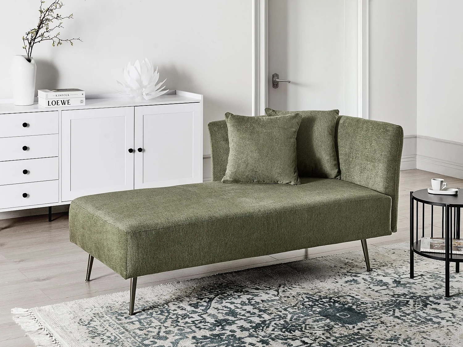 Chaise longue derecho RIOM Tela Verde