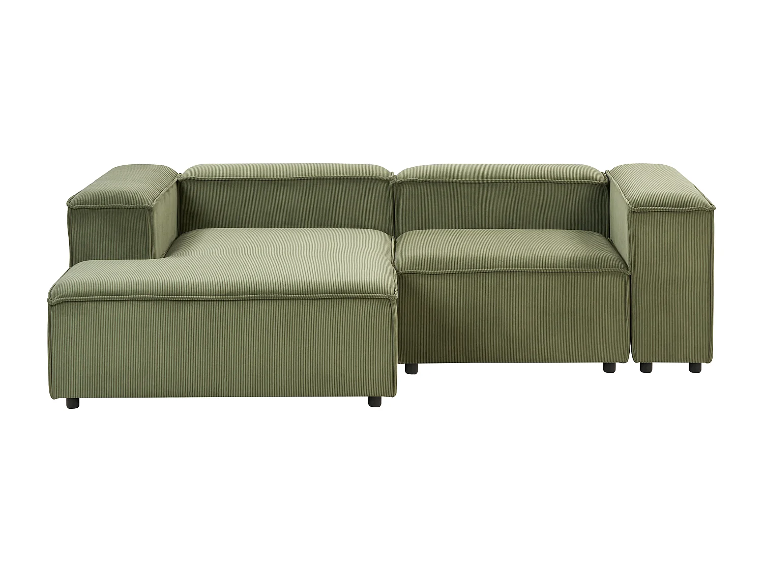 Canapé d'angle modulable ARDAL Velours côtelé Vert 3 places Côté droit