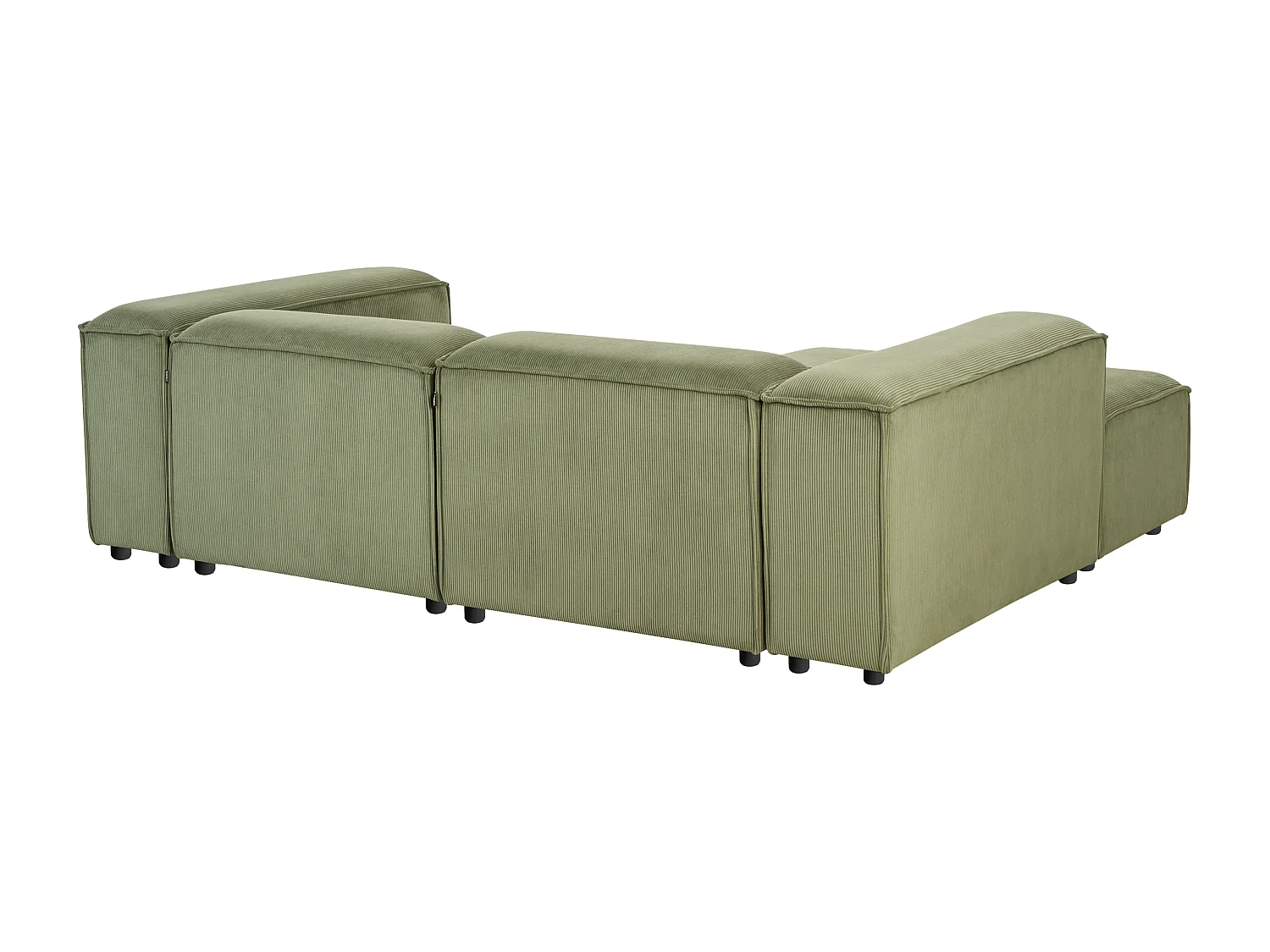 Canapé d'angle modulable ARDAL Velours côtelé Vert 3 places Côté droit